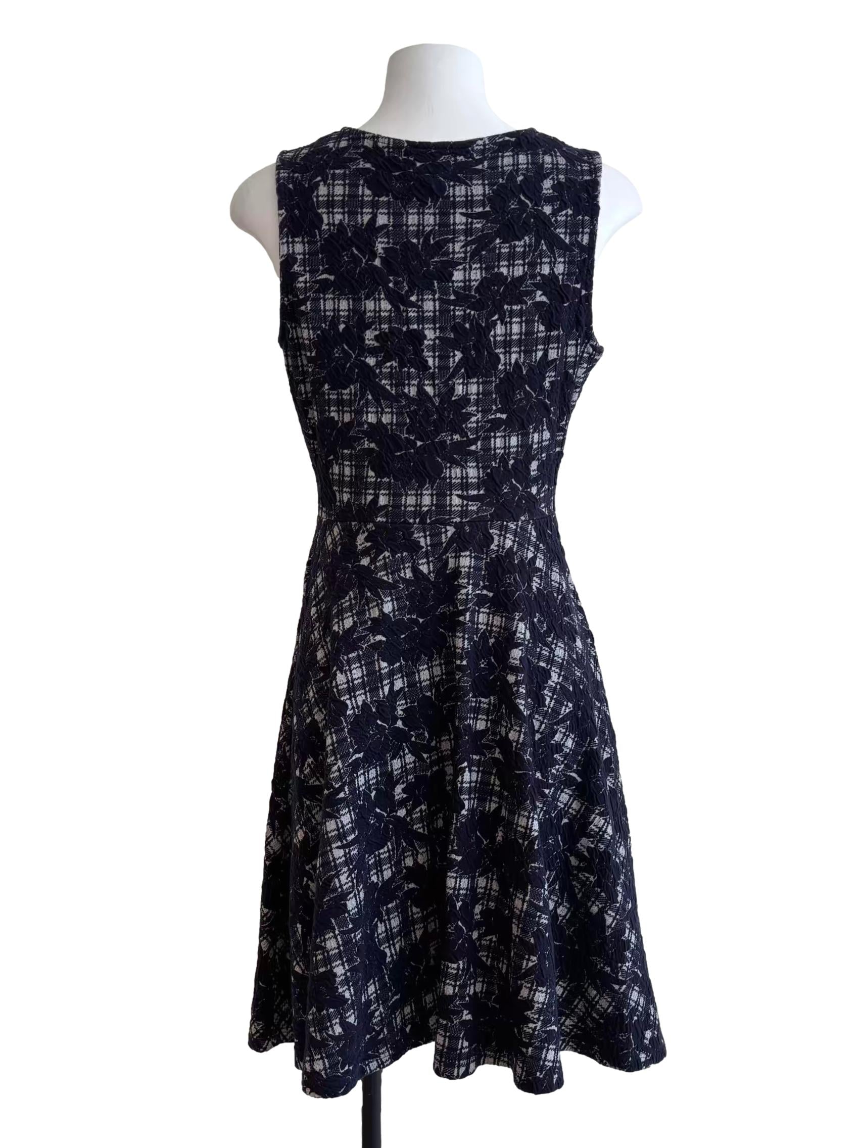 Blue Black Patterned Panel Dress CSN