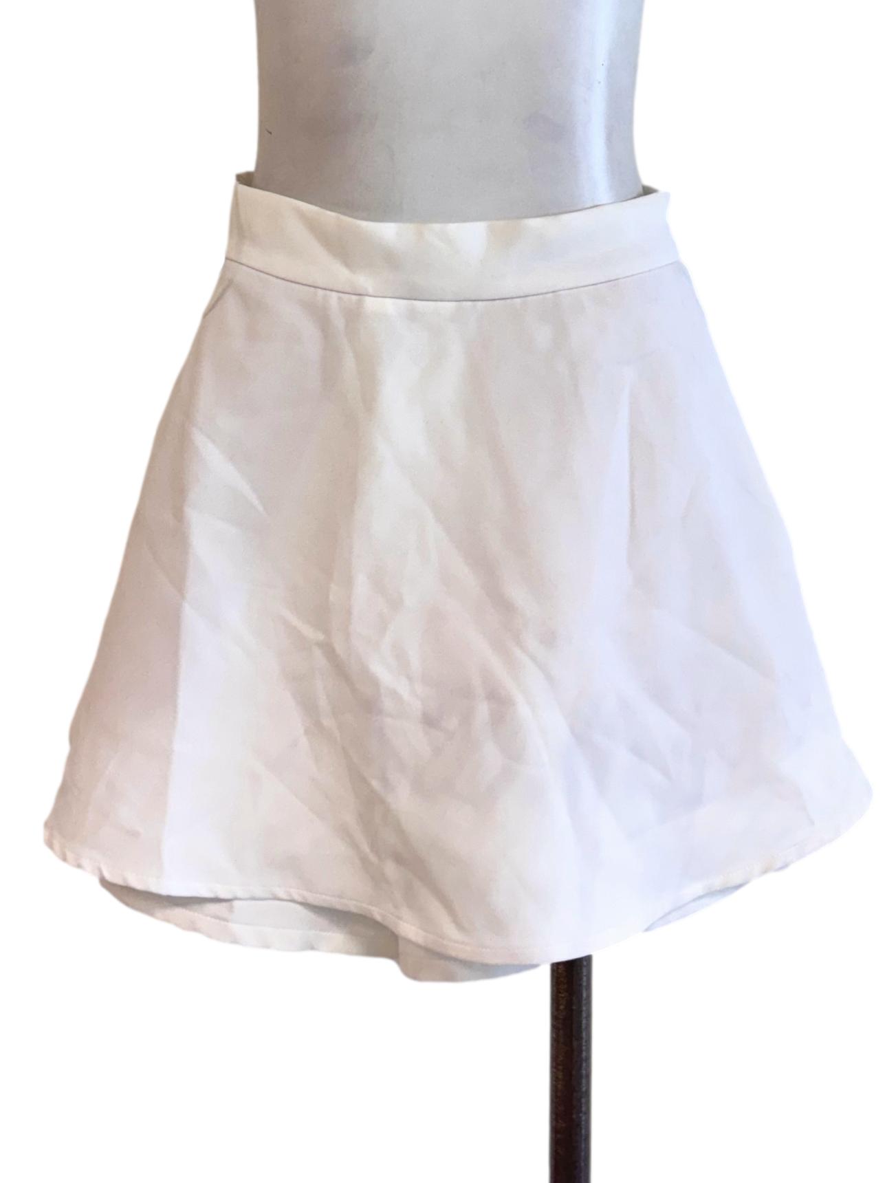 White Flared Mini Skort