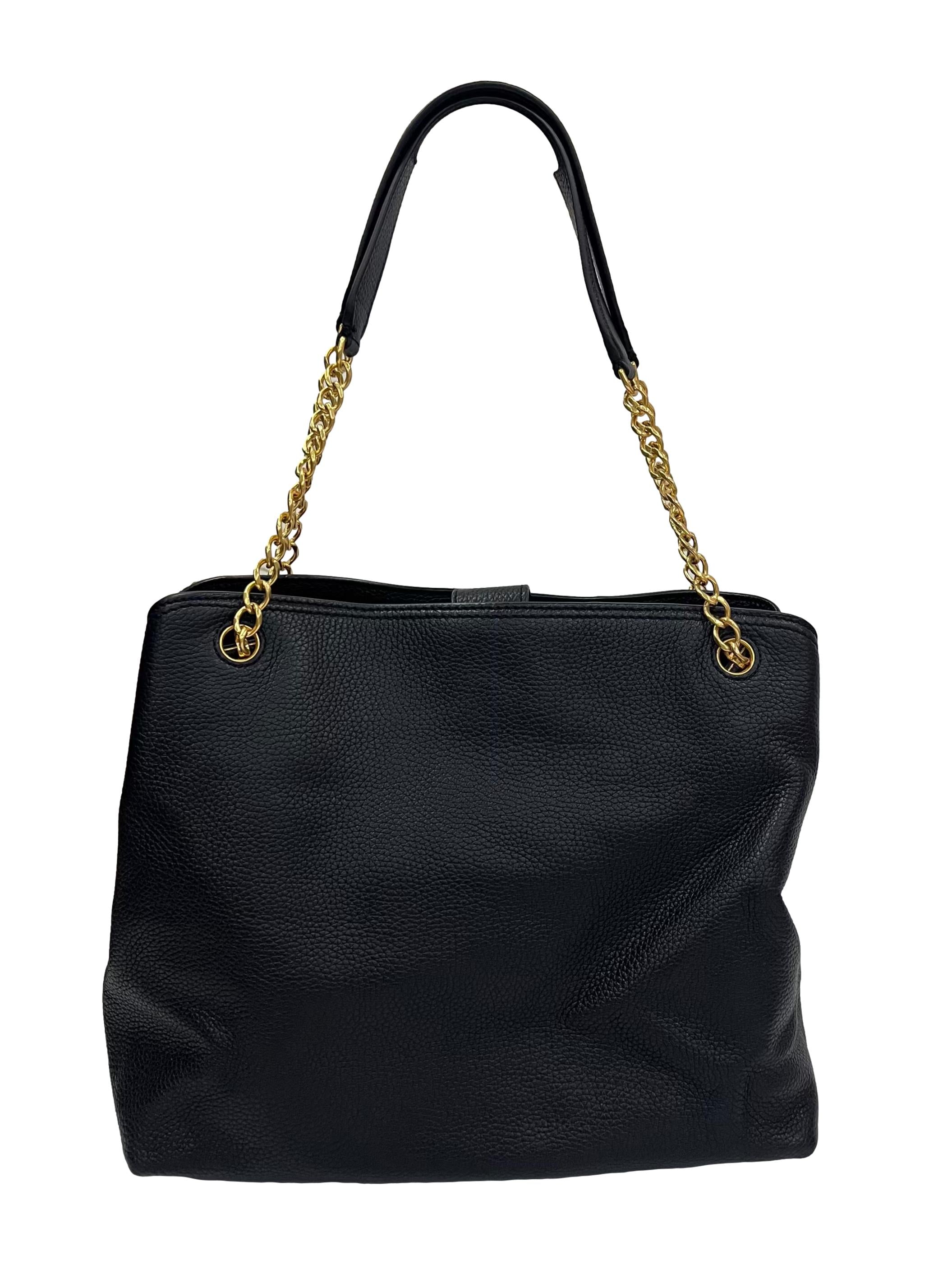 Black Leather Slouchy Bag