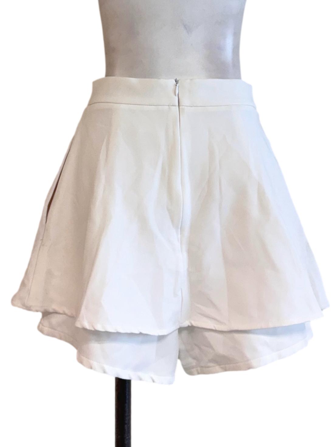 White Flared Mini Skort
