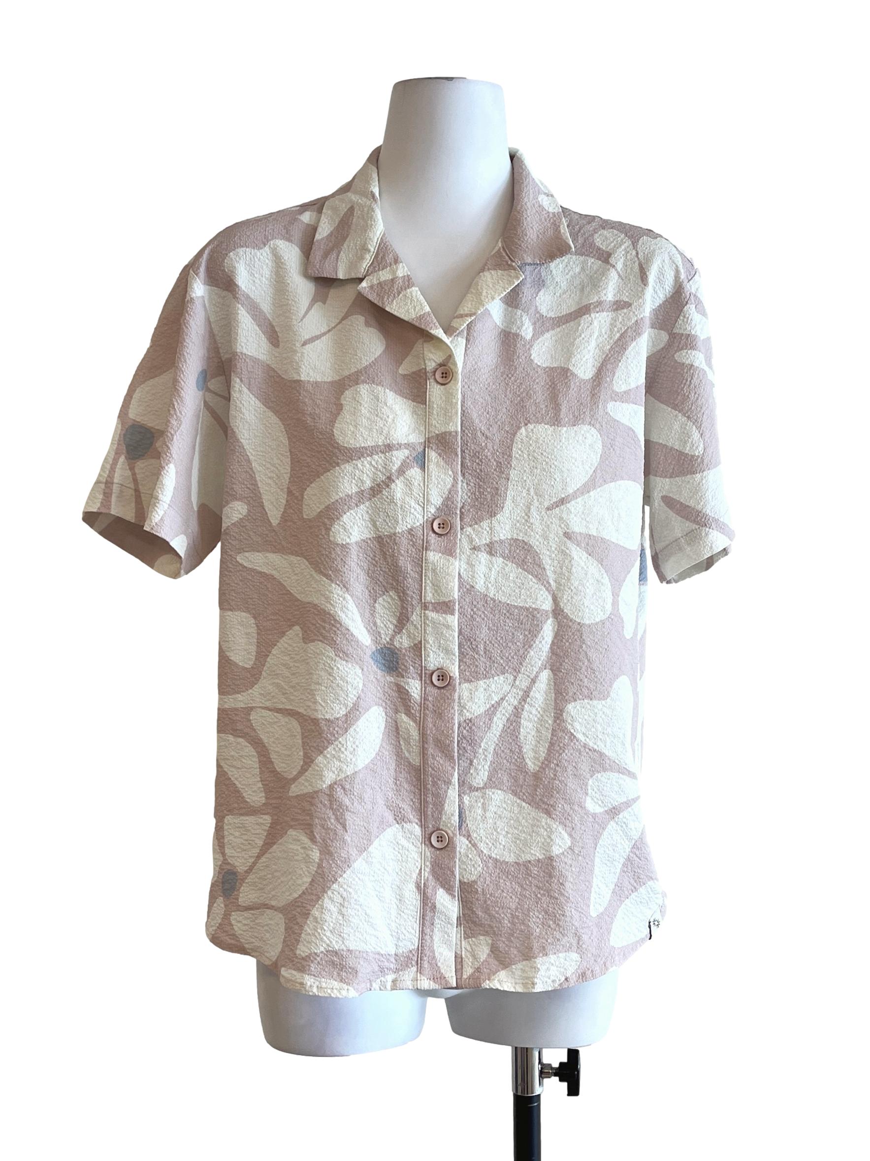 Salmon Pink Short Sleeve Blouse
