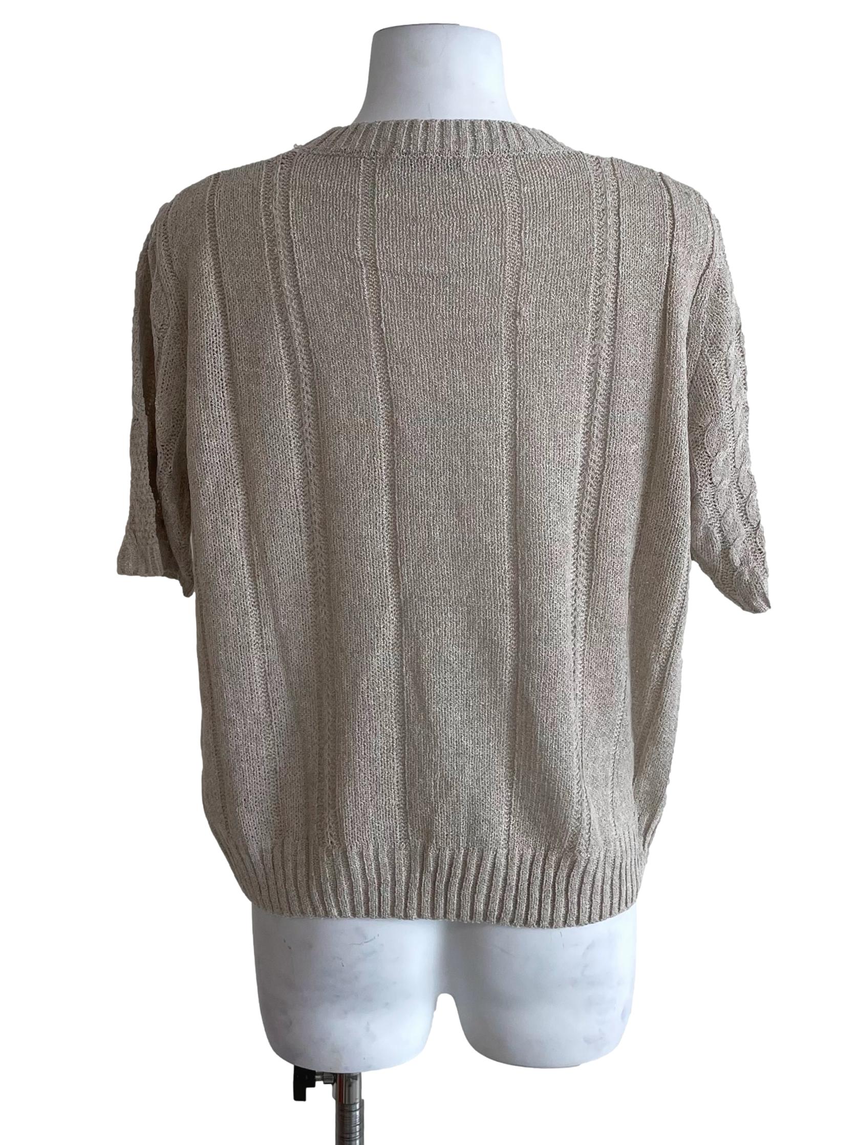 Bone White Knit Top