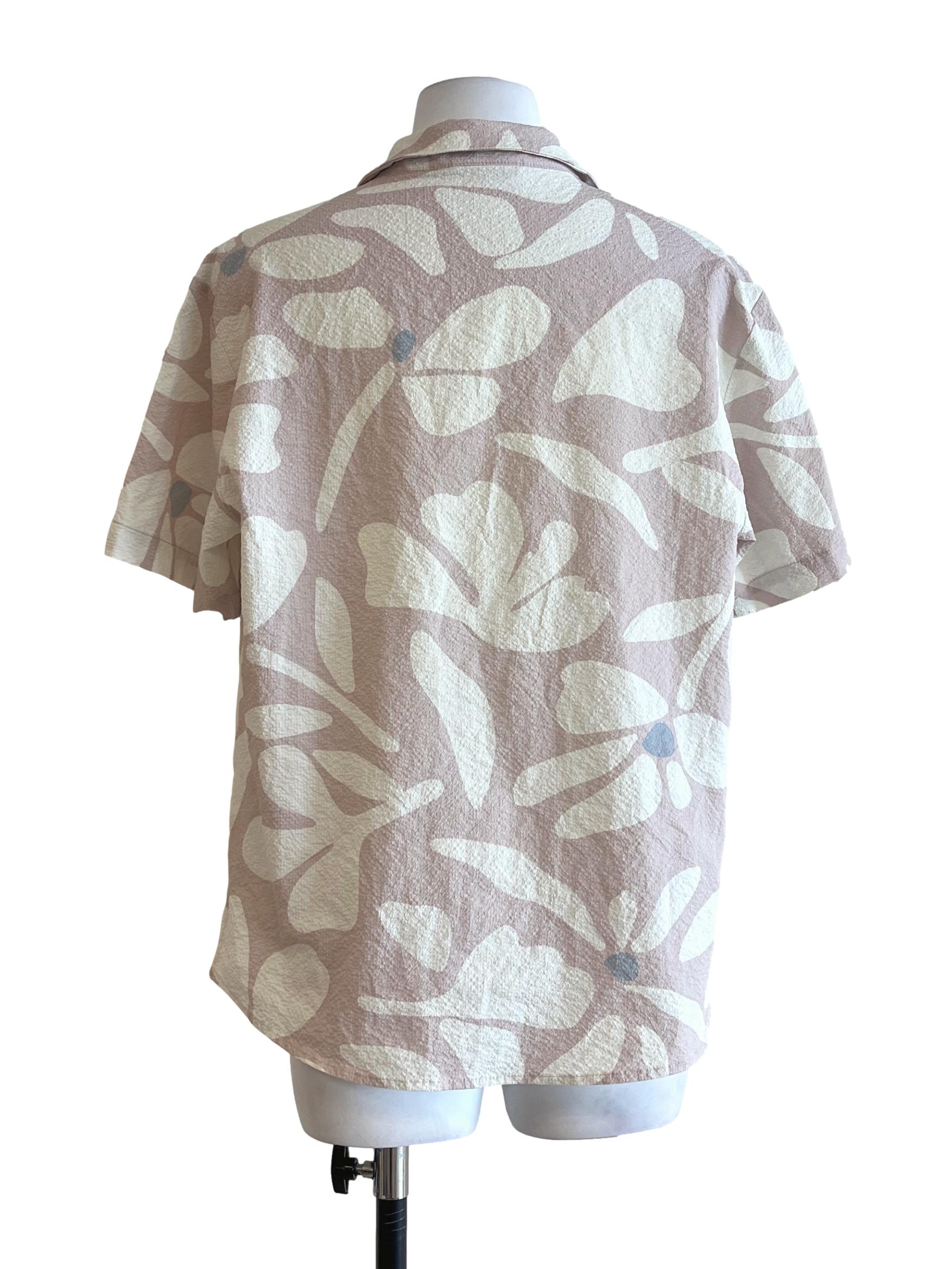 Salmon Pink Short Sleeve Blouse
