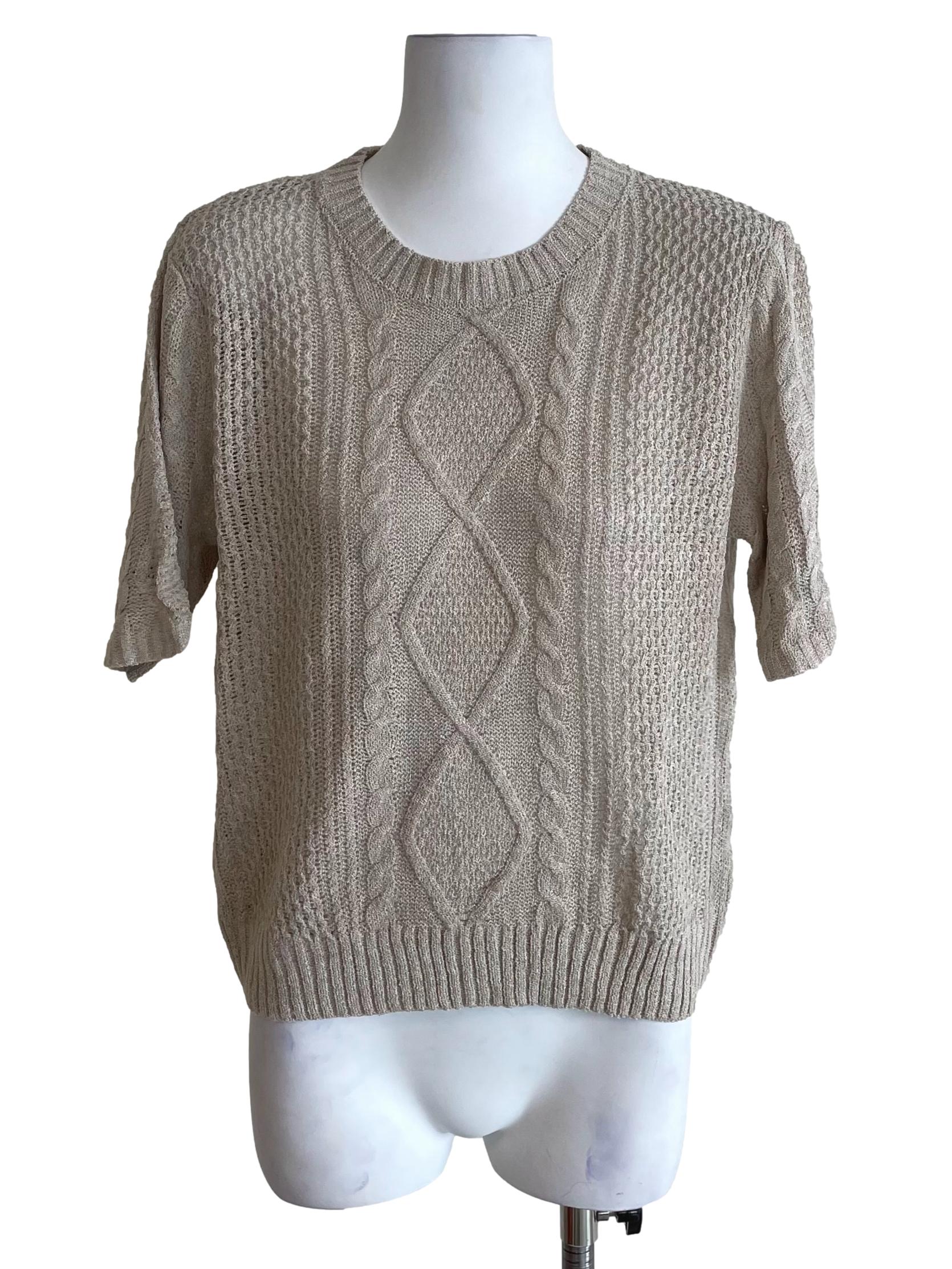 Bone White Knit Top