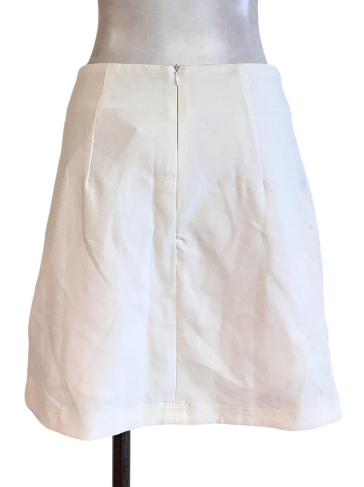 White Ruched Tulip Mini Skort