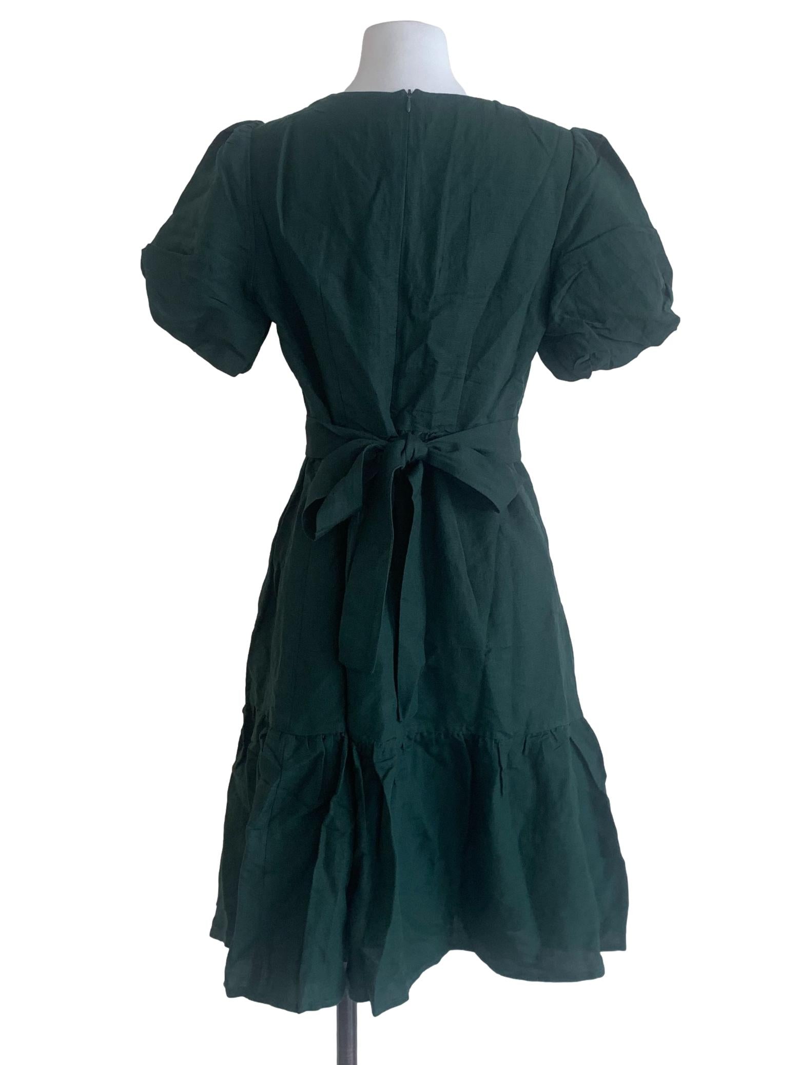 Seaweed Green Peasant Dress
