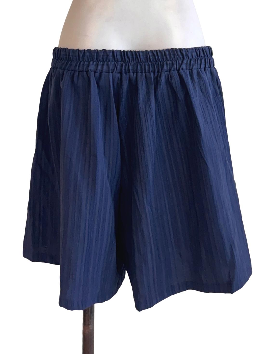 Blue Textured Shorts