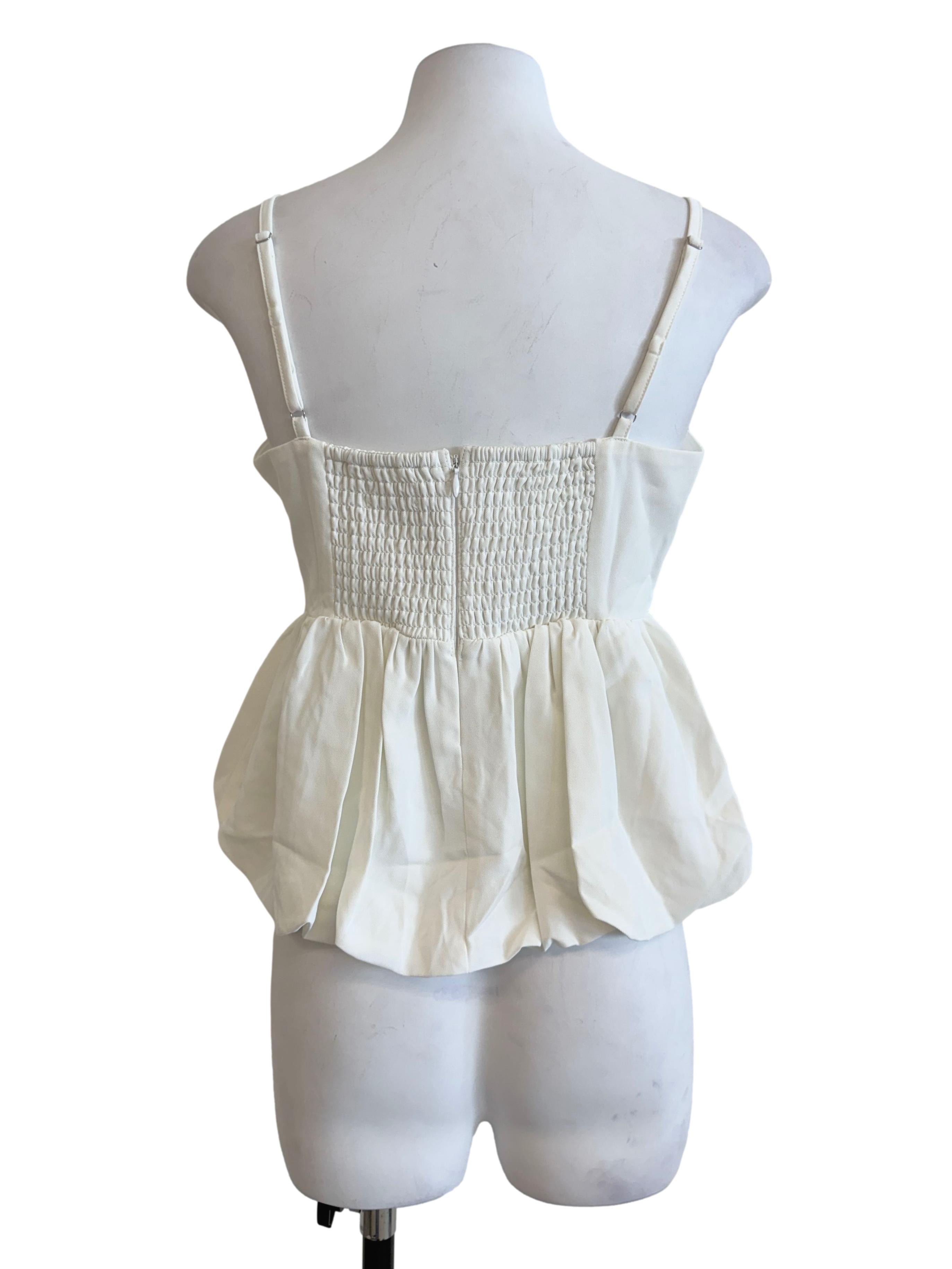 Pearl White Peplum Top