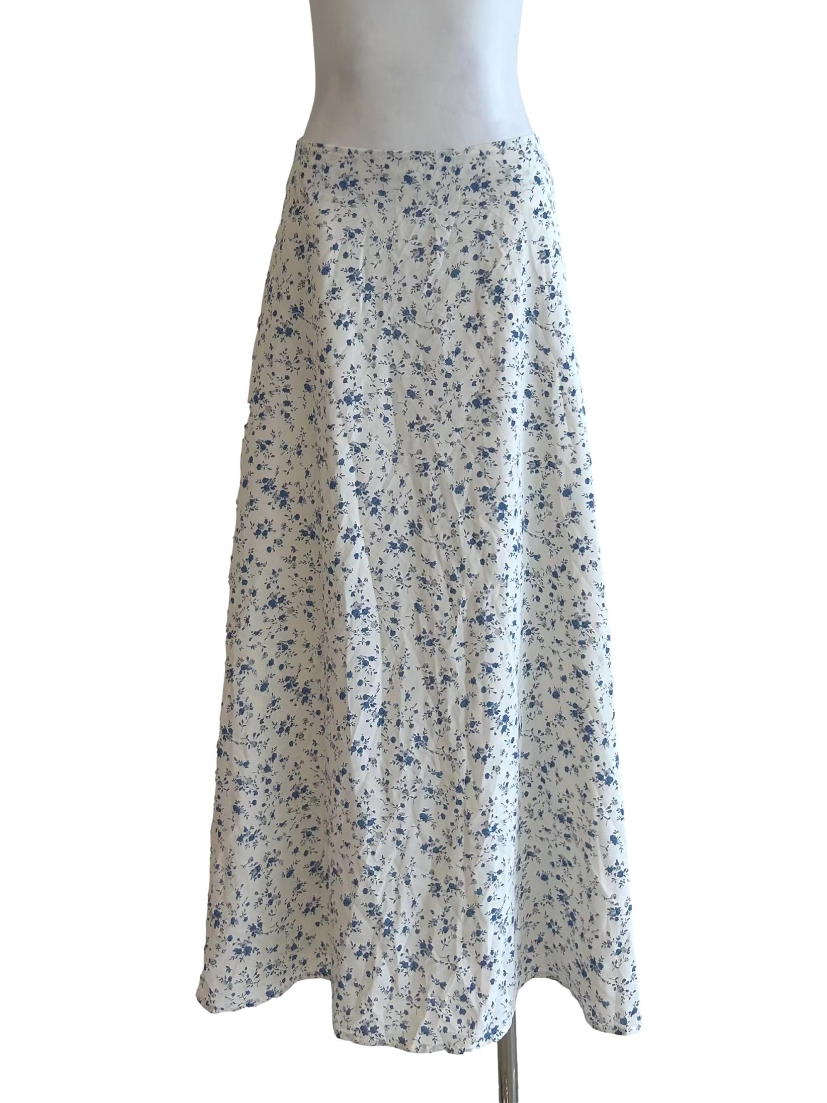 Daisy White Floral Skirt
