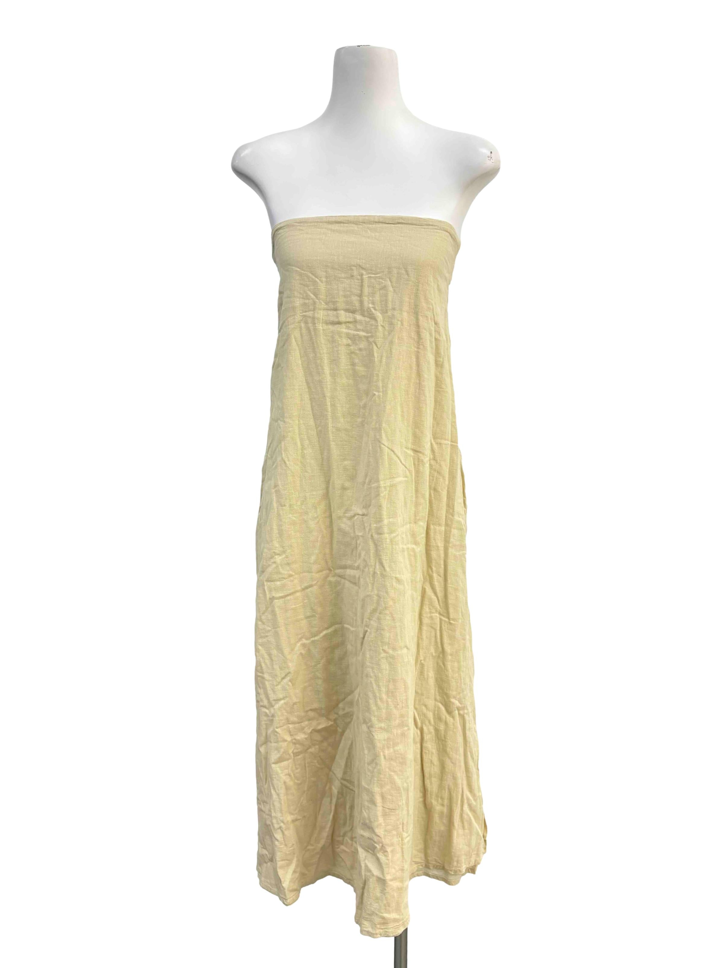Beige Tube A-Line Dress