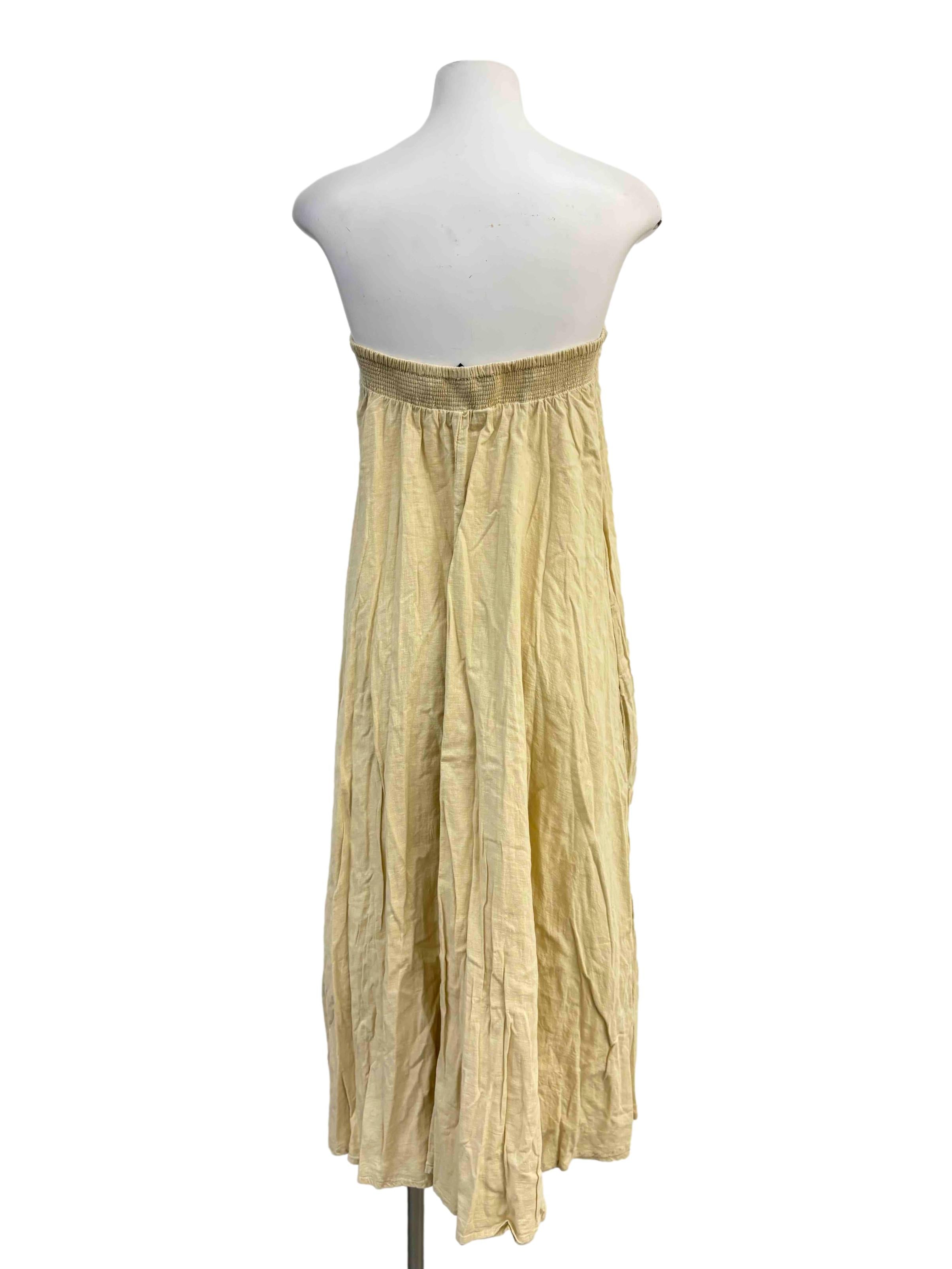 Beige Tube A-Line Dress