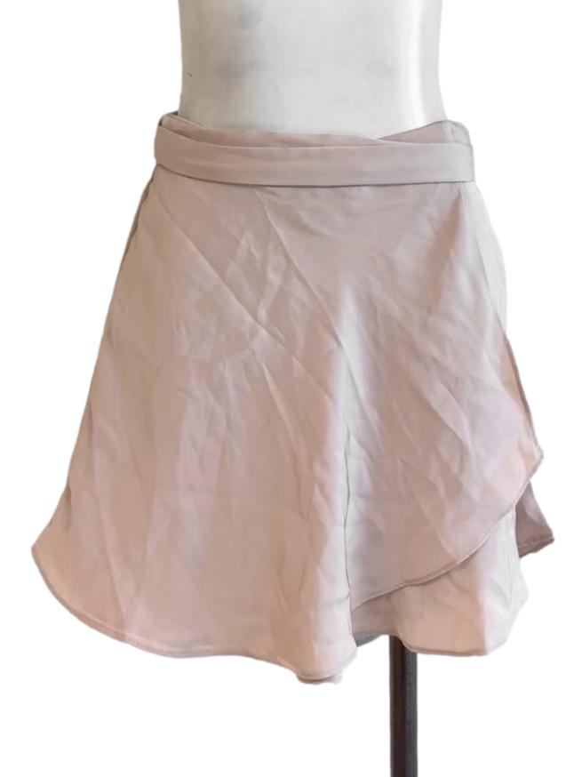 Nude Asymmetric Wrap Mini Skort