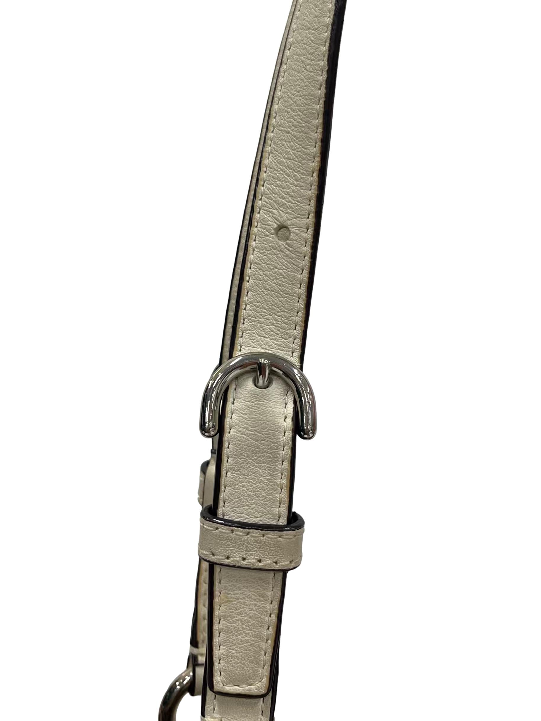 Brown Monogram Shoulder Bag With Cream Straps