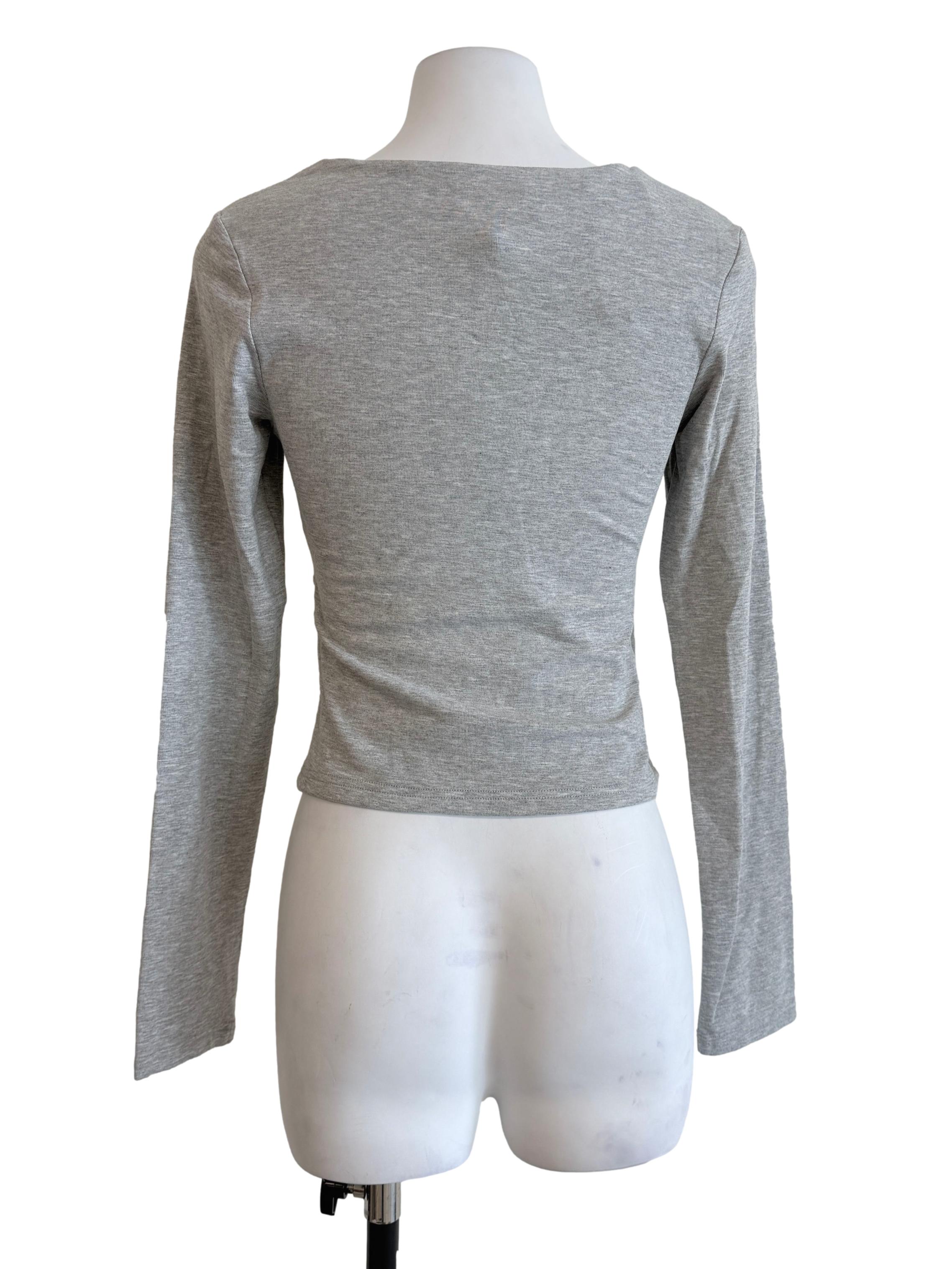 Coin Grey Square Neck Top