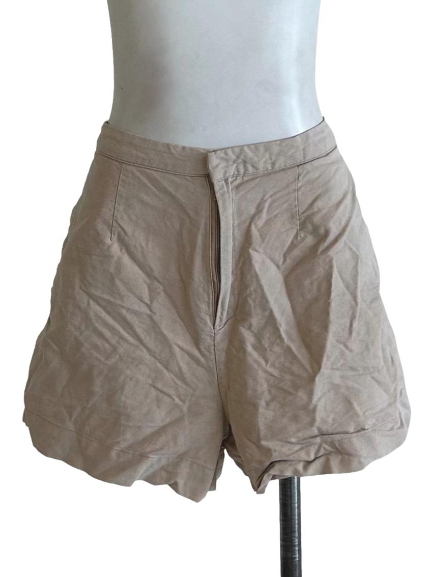 Beige A-Line Shorts