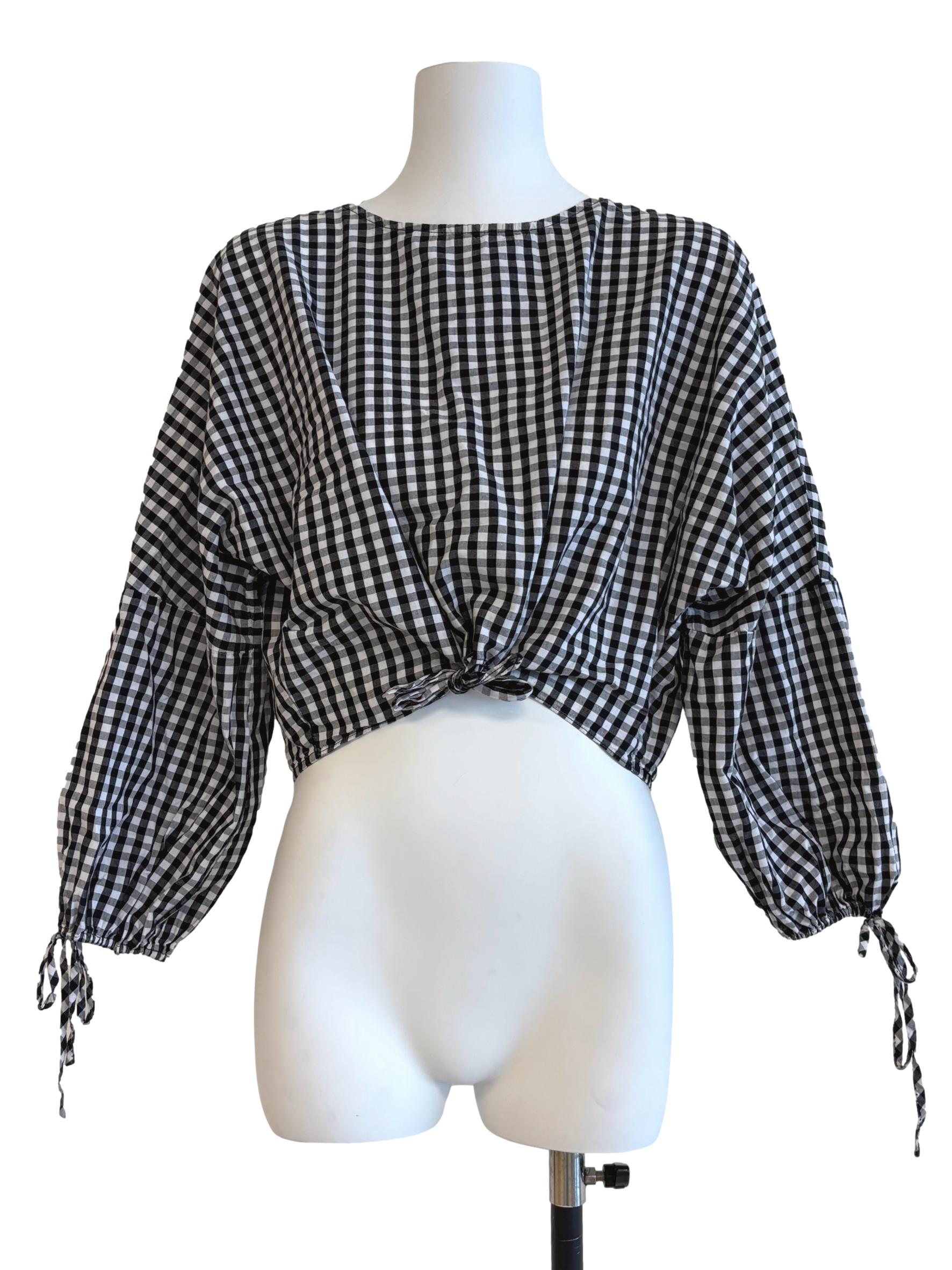 Black And White Gingham Blouse