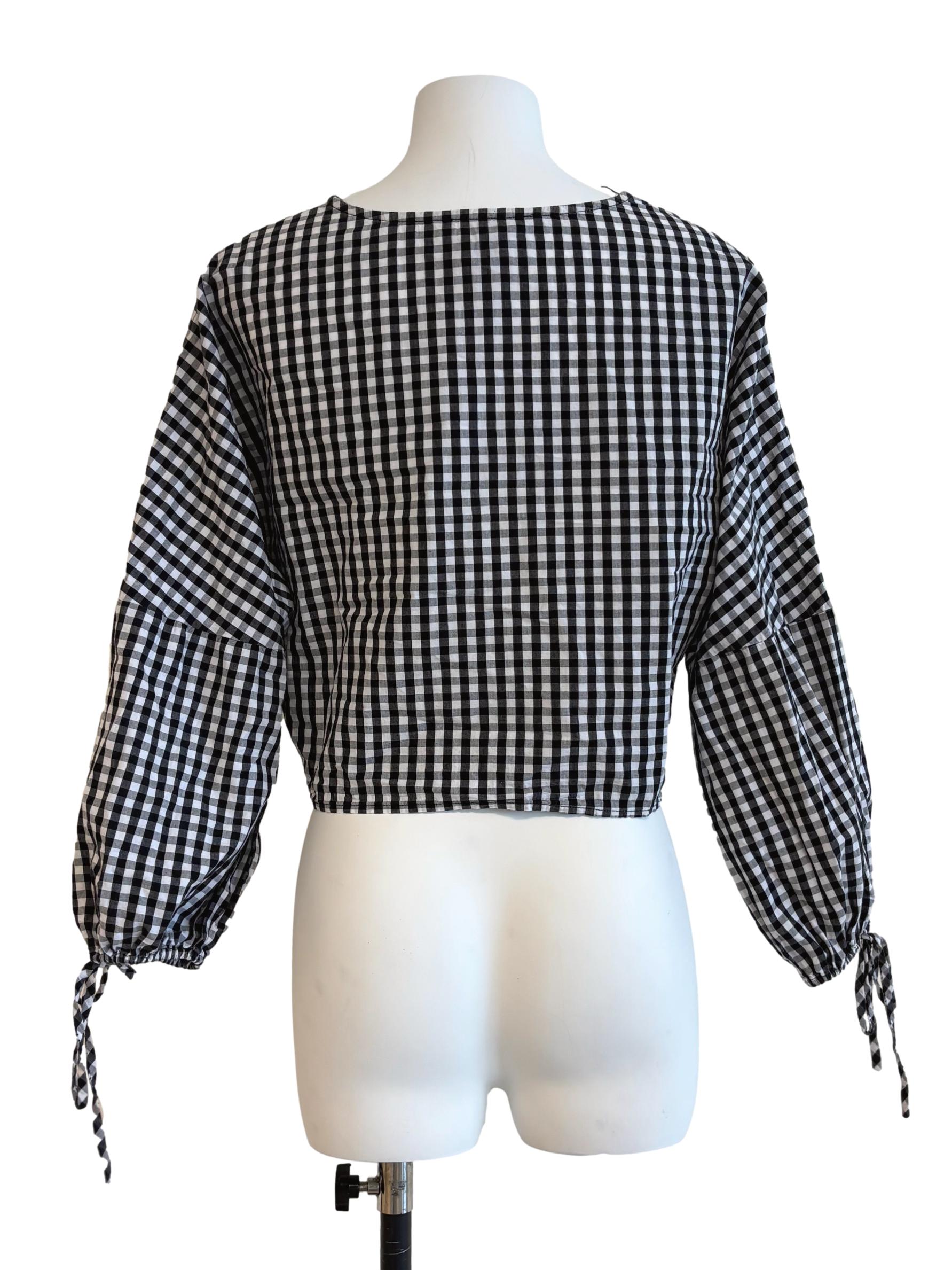 Black And White Gingham Blouse