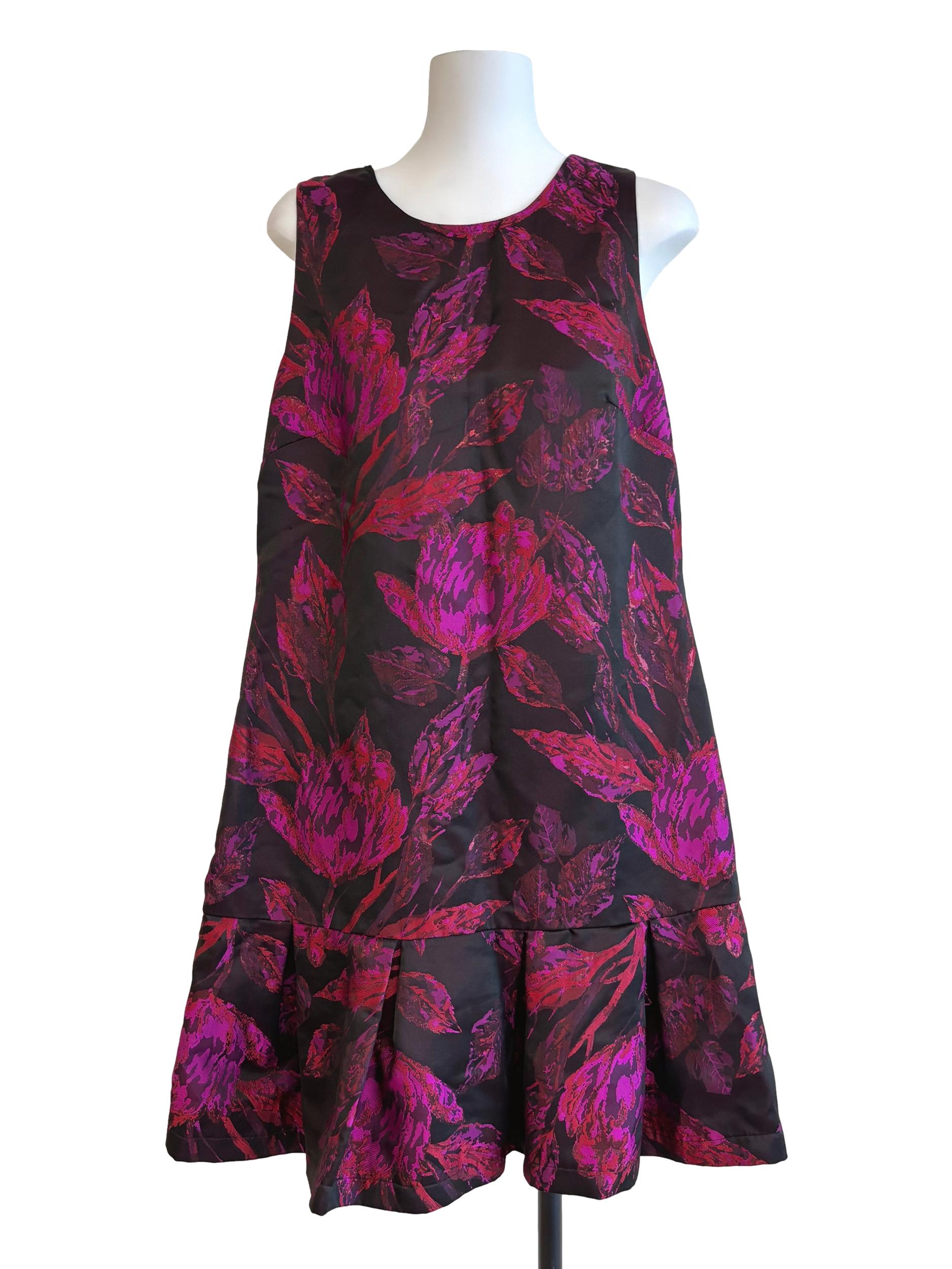 Wine Purple Printed Shift Dress