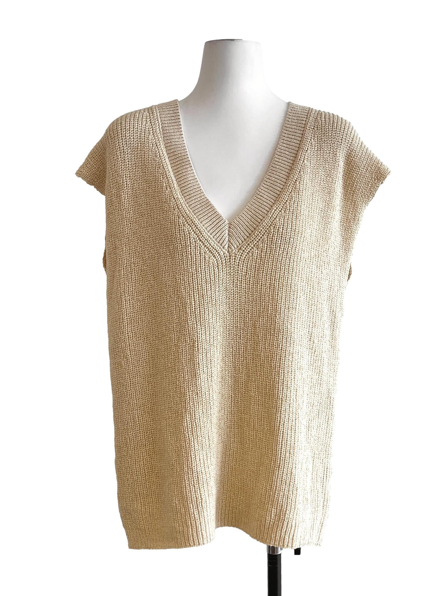 Butter Yellow V-Neck Sleeveless Knit OSN