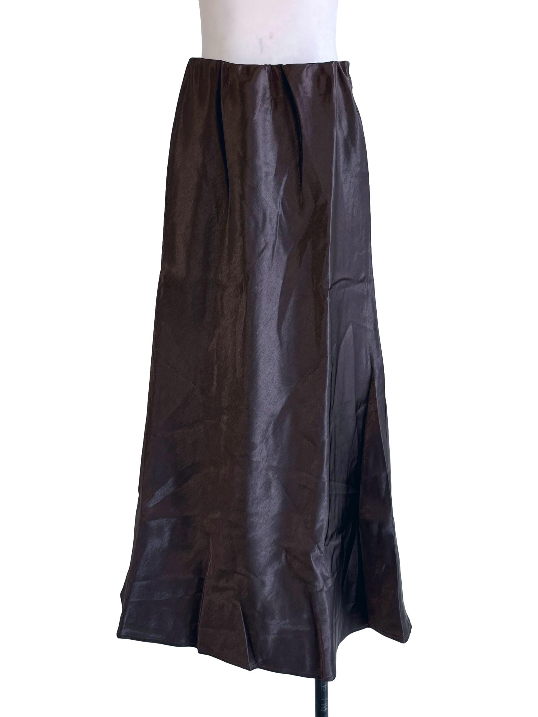 Hickory Brown Gypsy Satin Skirt