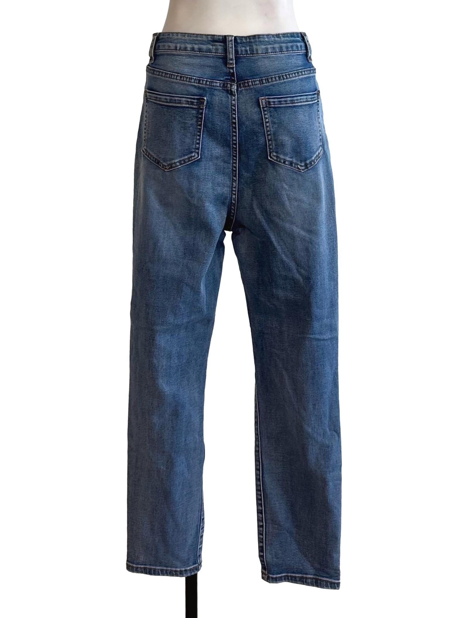 Medium Blue Denim Ripped Jeans