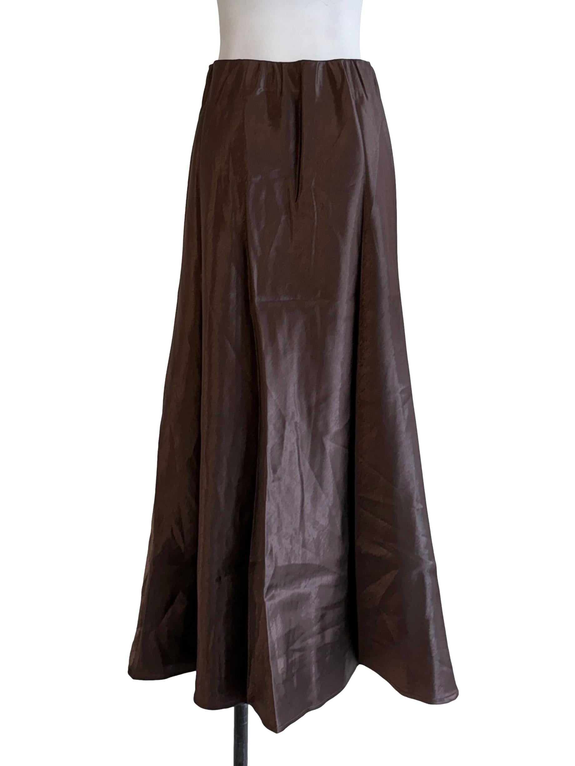 Hickory Brown Gypsy Satin Skirt