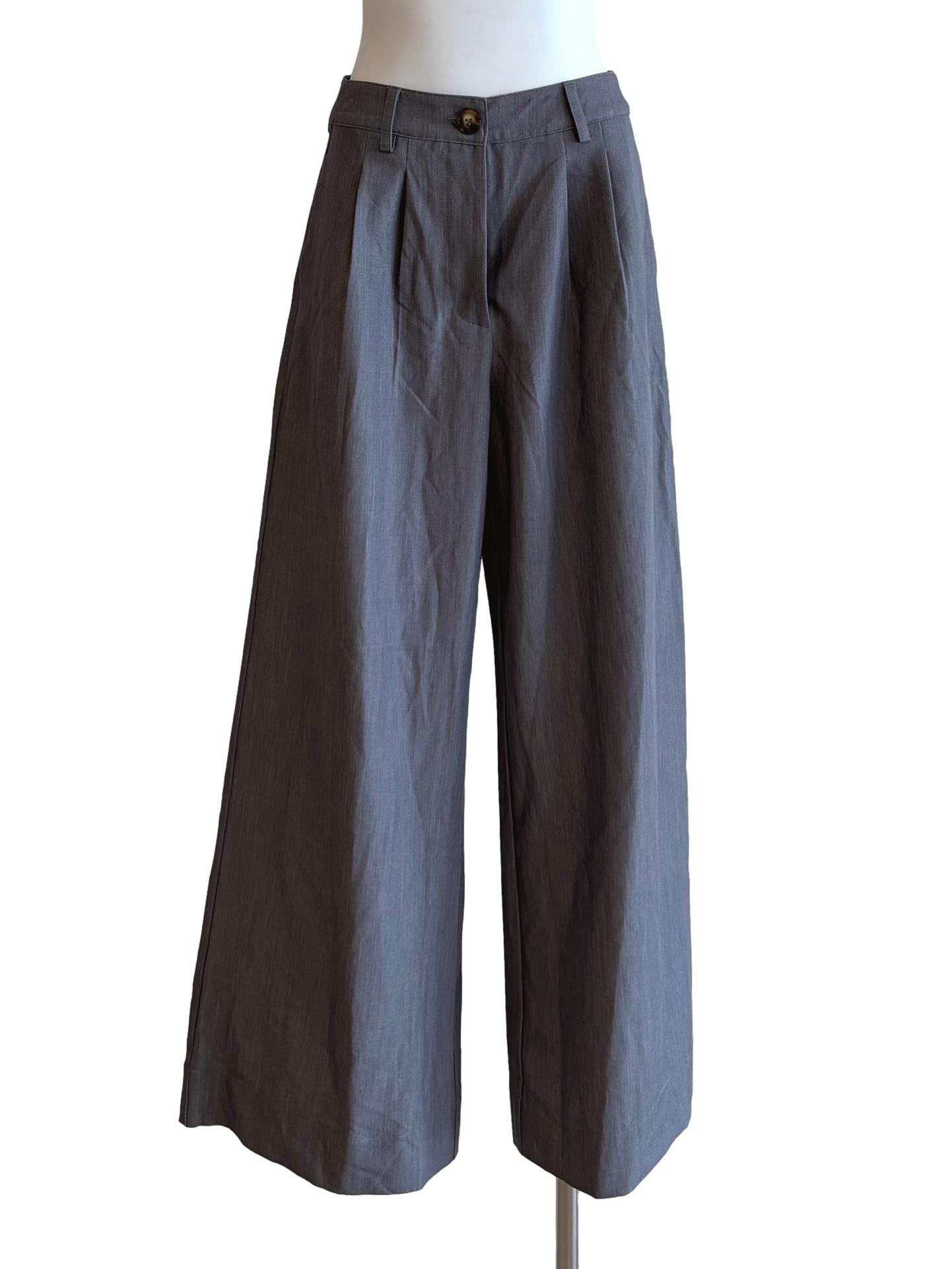Storm Grey Wide Leg Formal Pants