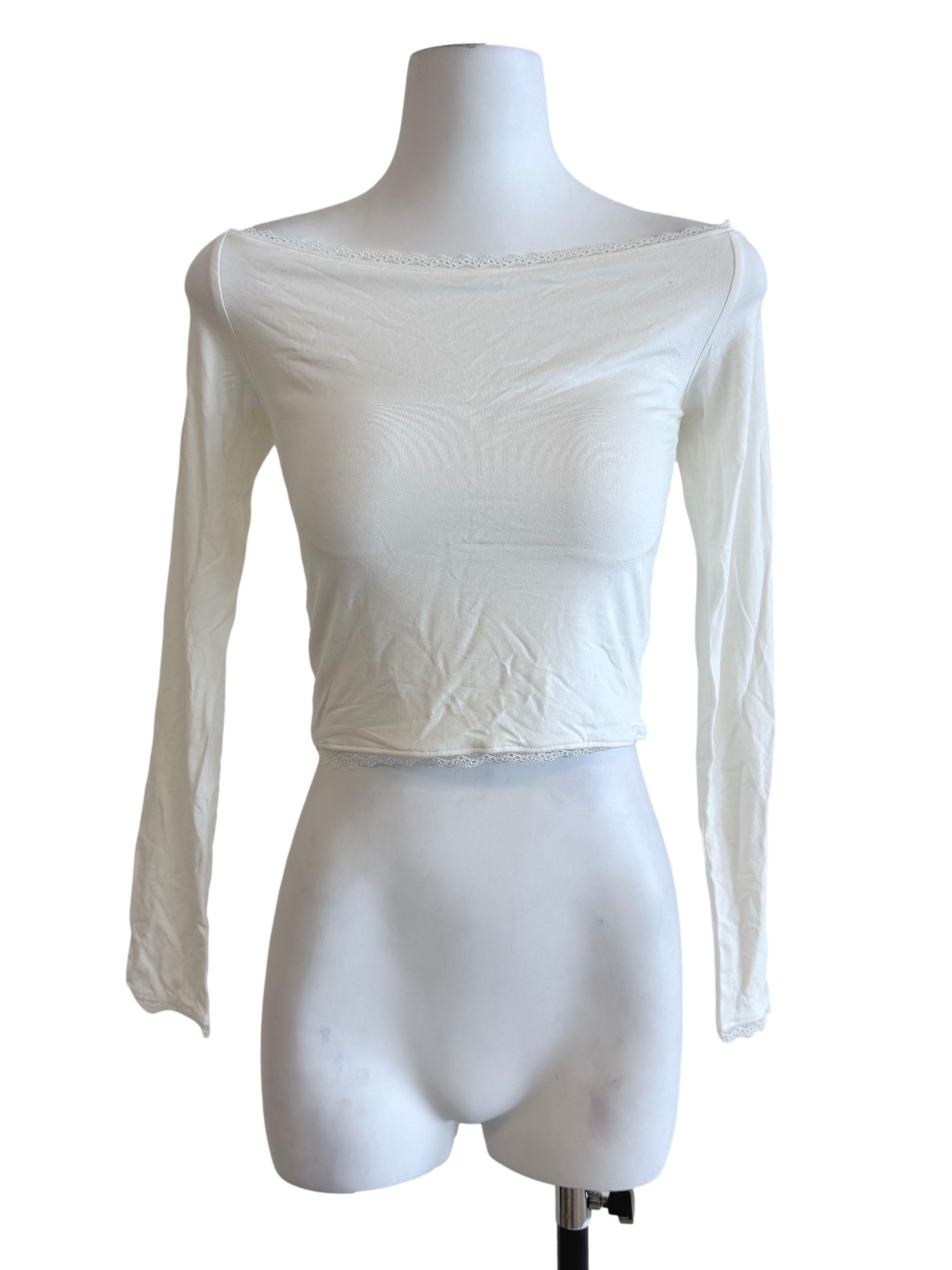 Pearl White Off Shoulder Top