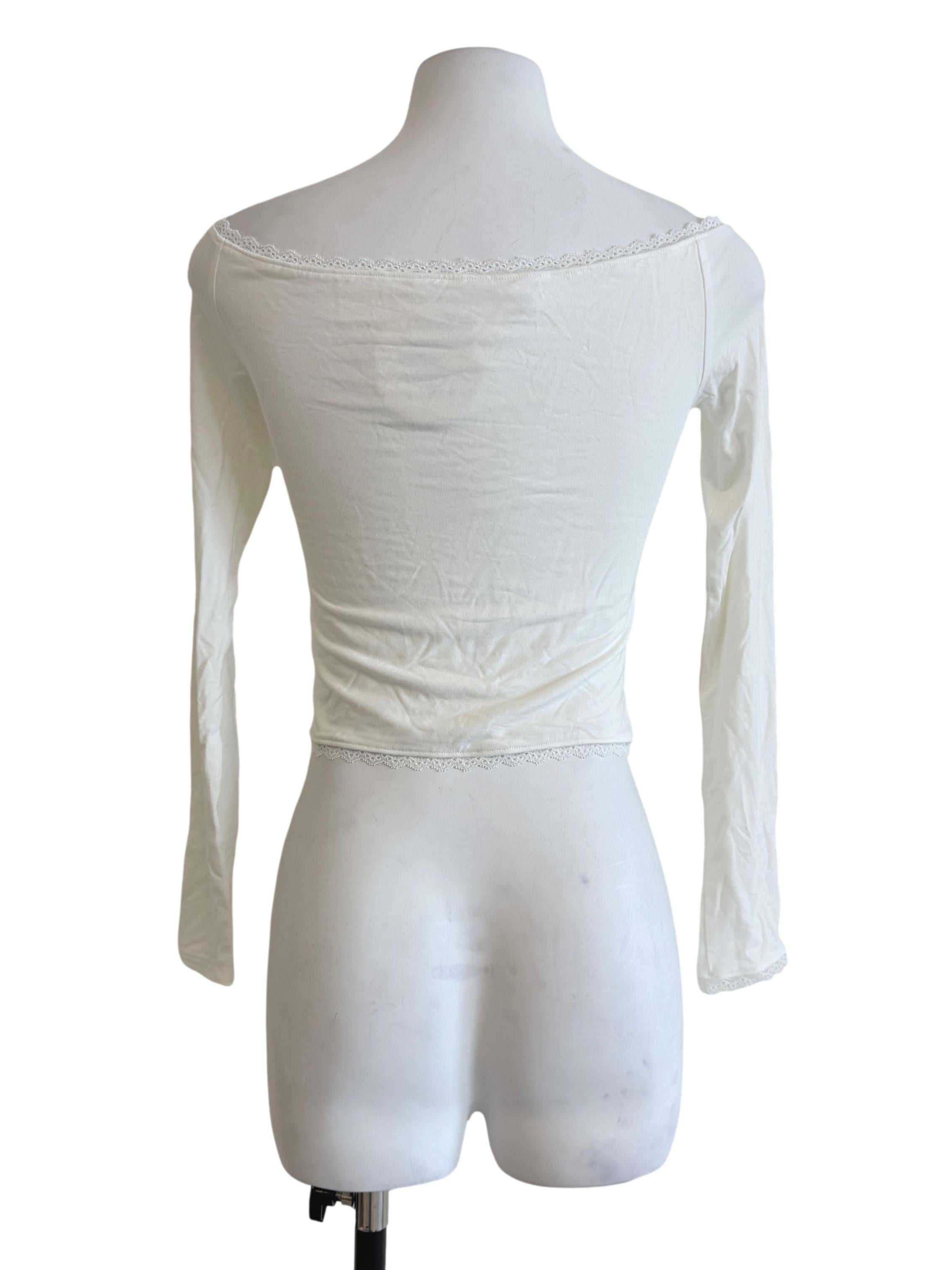 Pearl White Off Shoulder Top