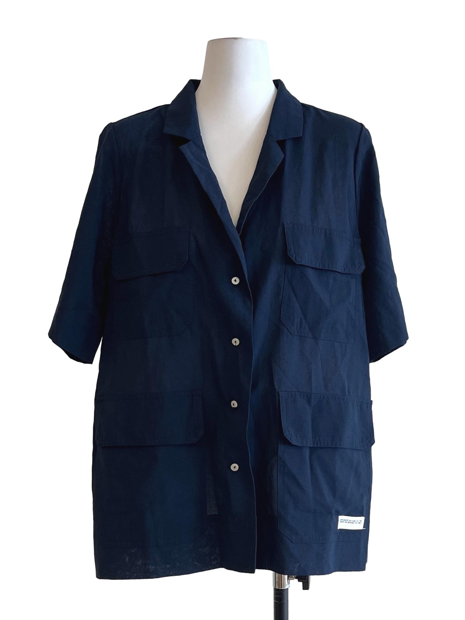 Denim Blue Short Sleeve Oversized Shirt