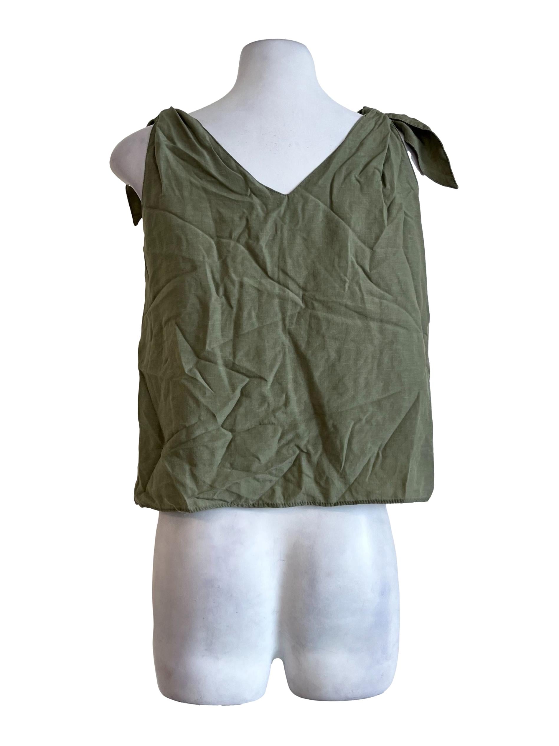 Green Basic Adjustable Strap Top