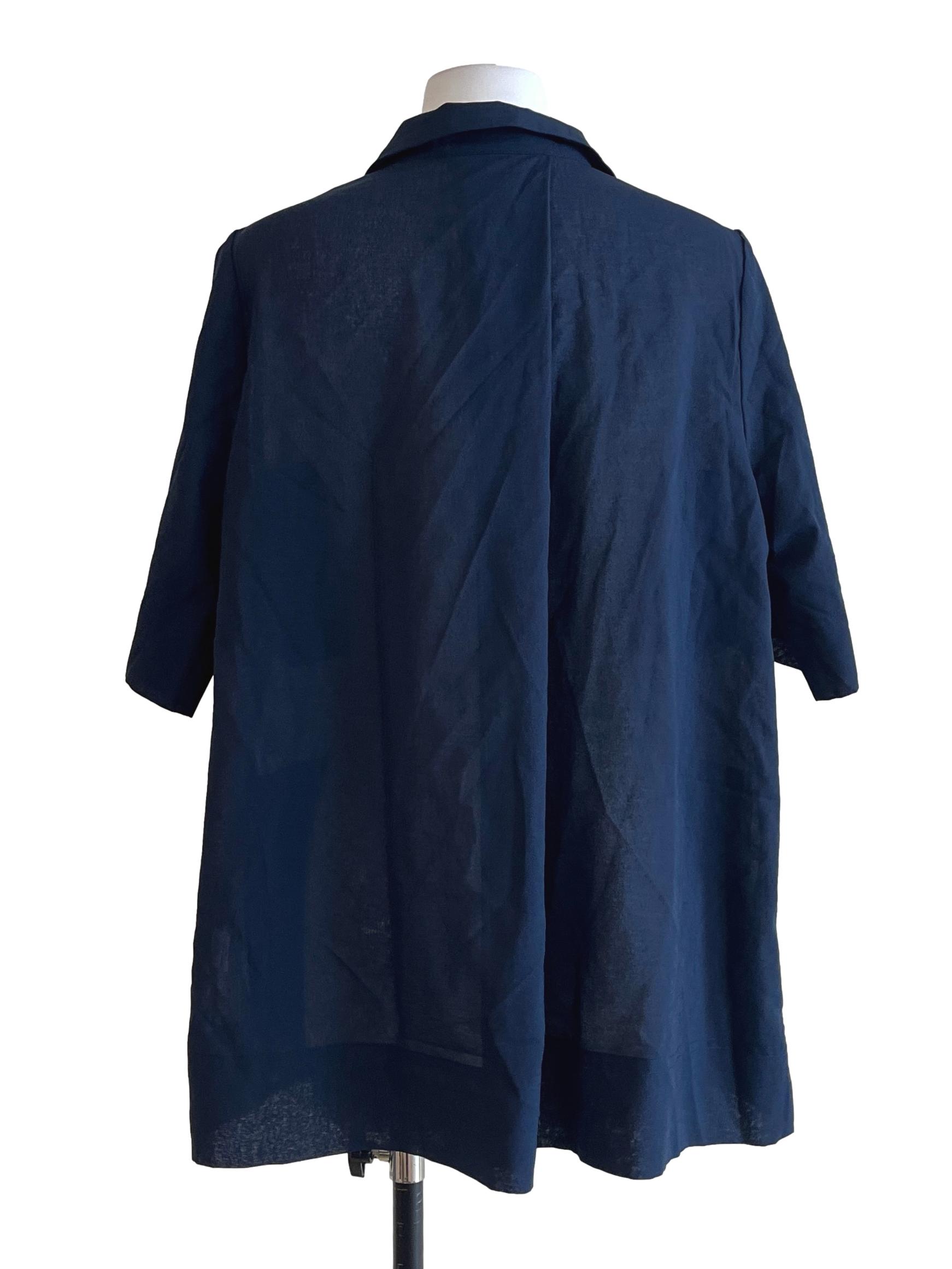 Denim Blue Short Sleeve Oversized Shirt