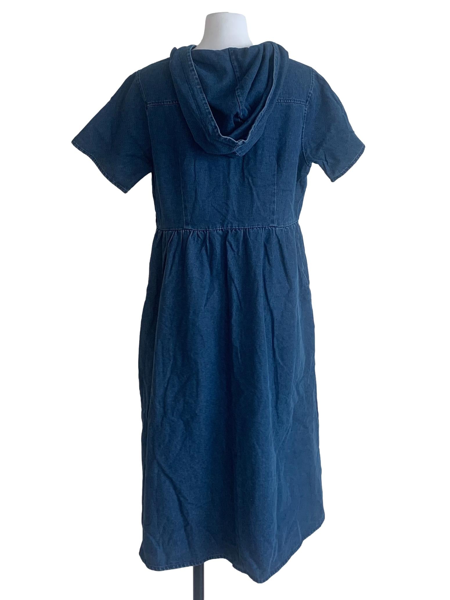 Denim Blue Hooded Dress