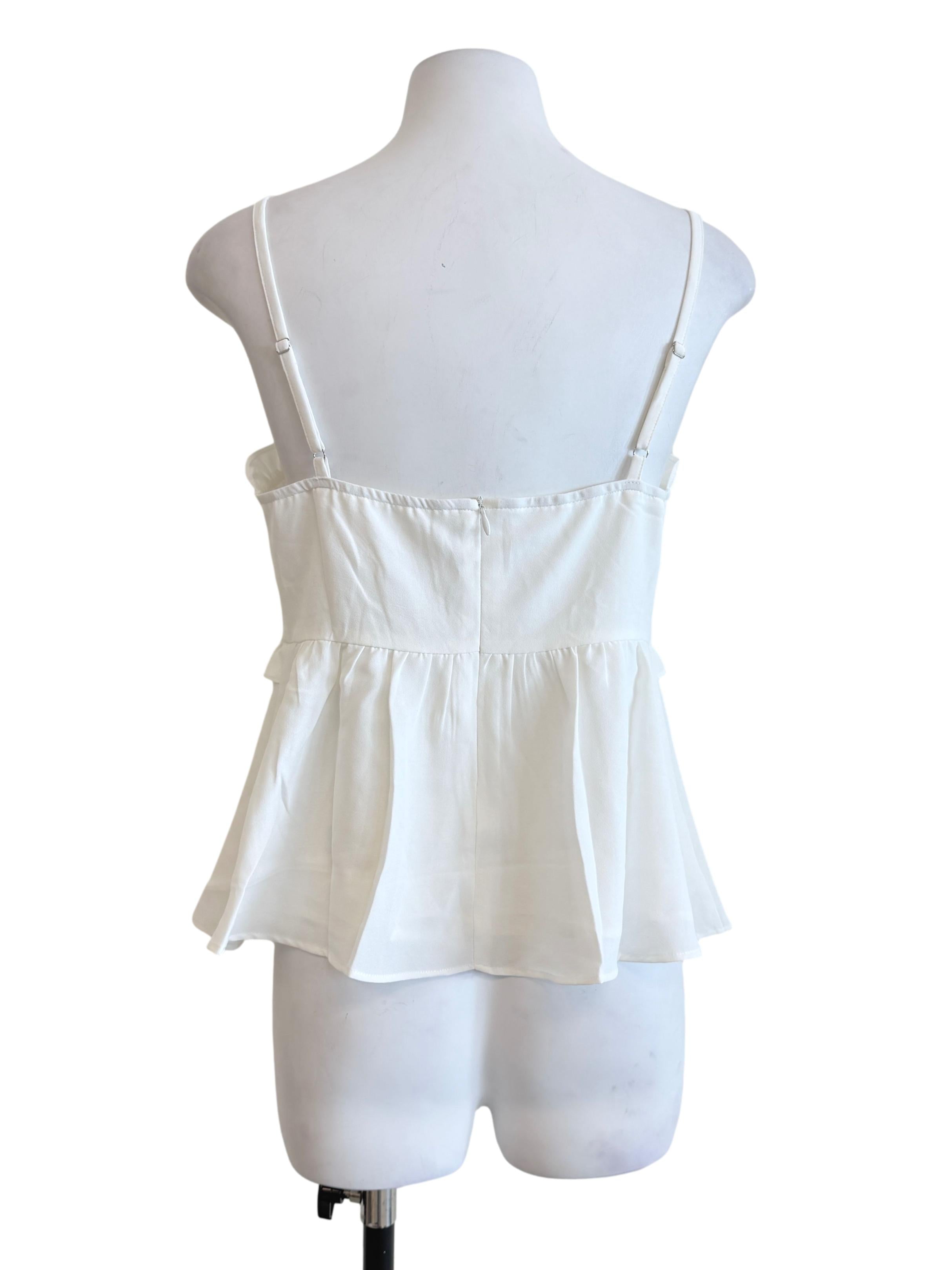 White Ruffle Sleeveless Top