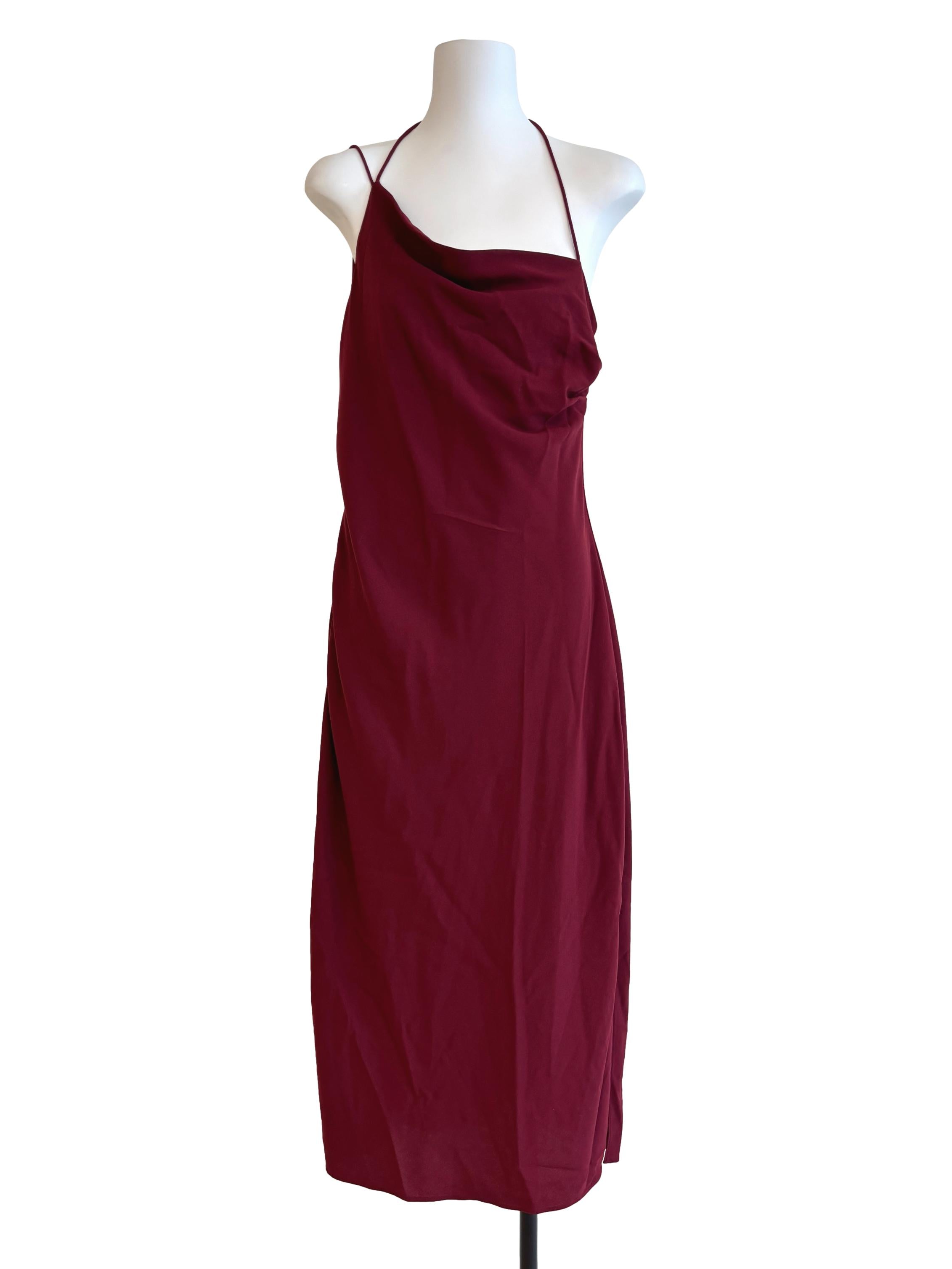 Scarlet Red Cowl Slip Dress
