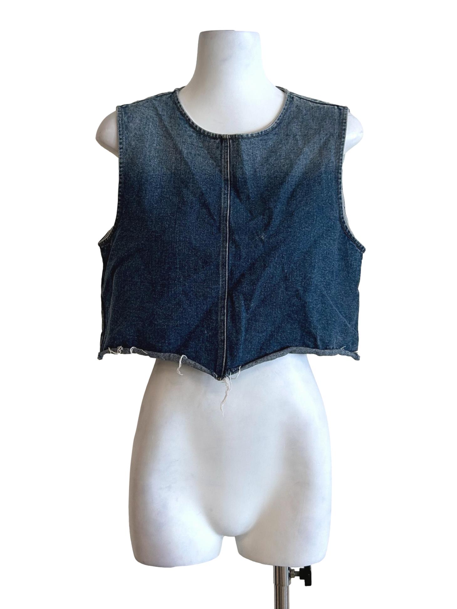 Two Tone Denim Blue Top TTR