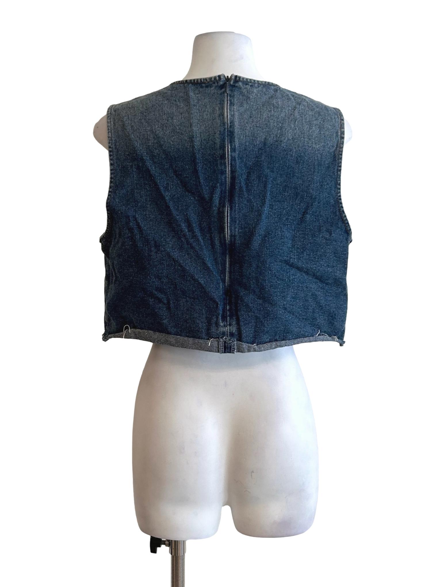 Two Tone Denim Blue Top TTR