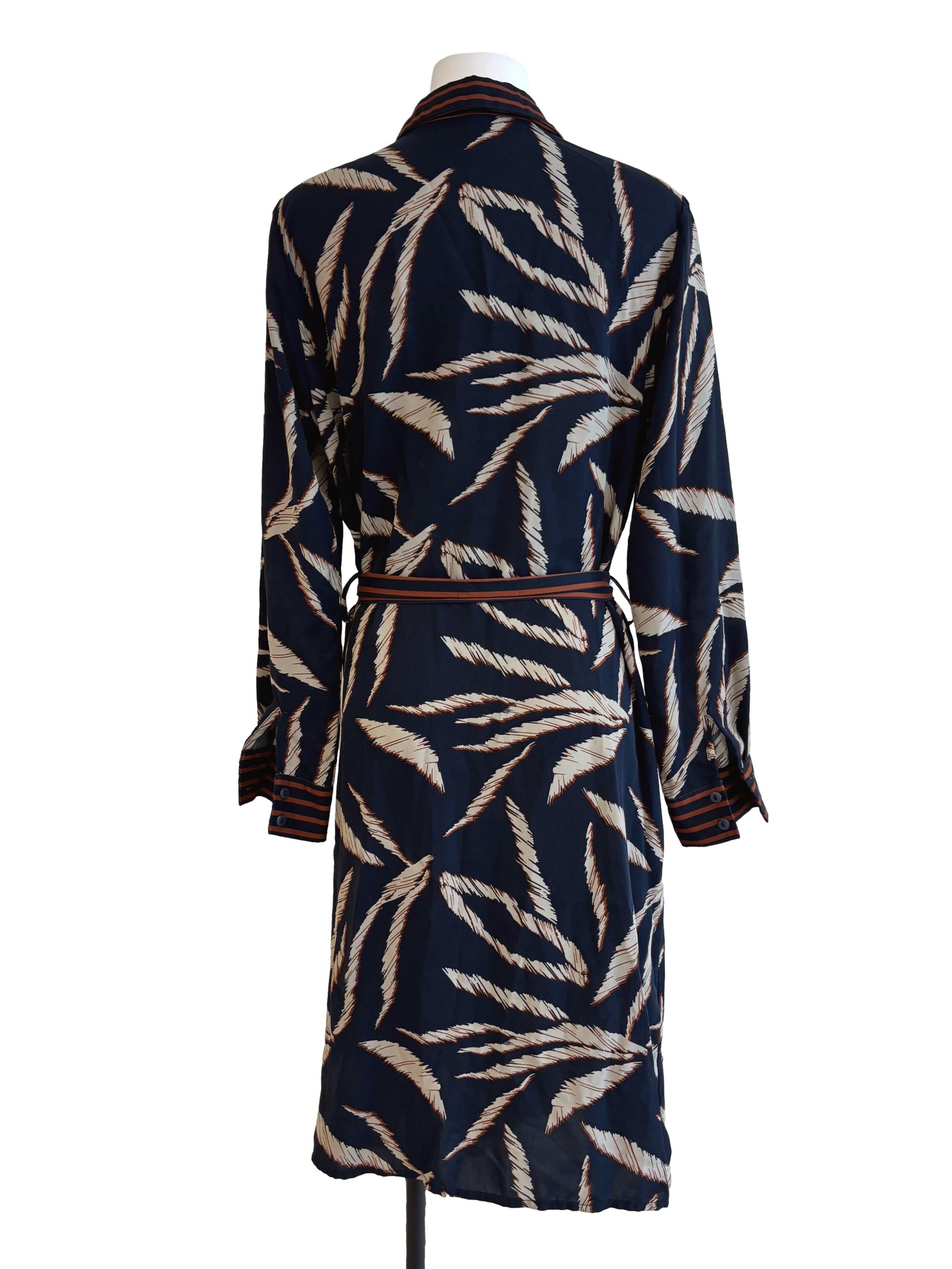 Midnight Blue Printed Shirt Dress