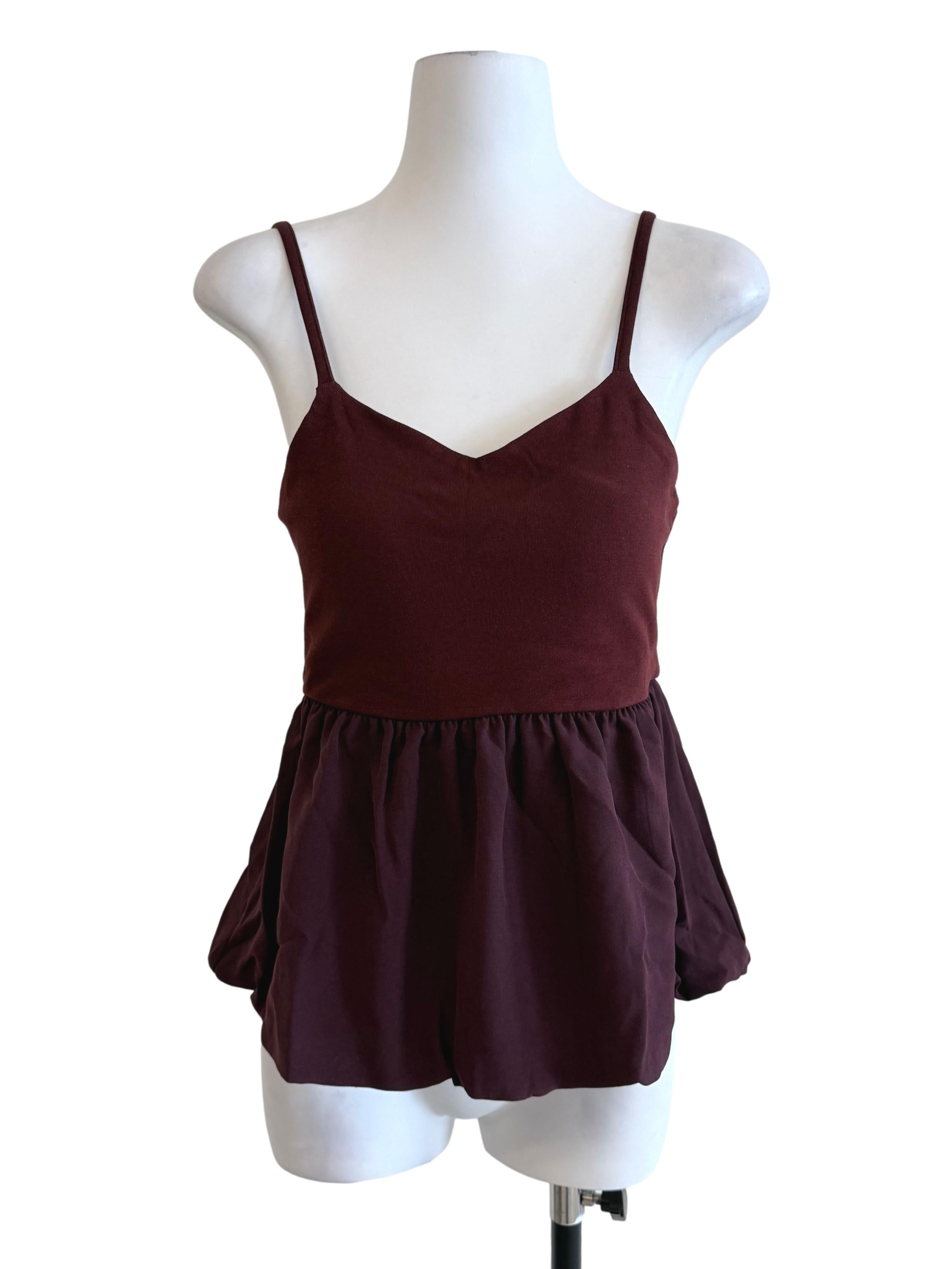 Two Tone Peplum Sleeveless Top