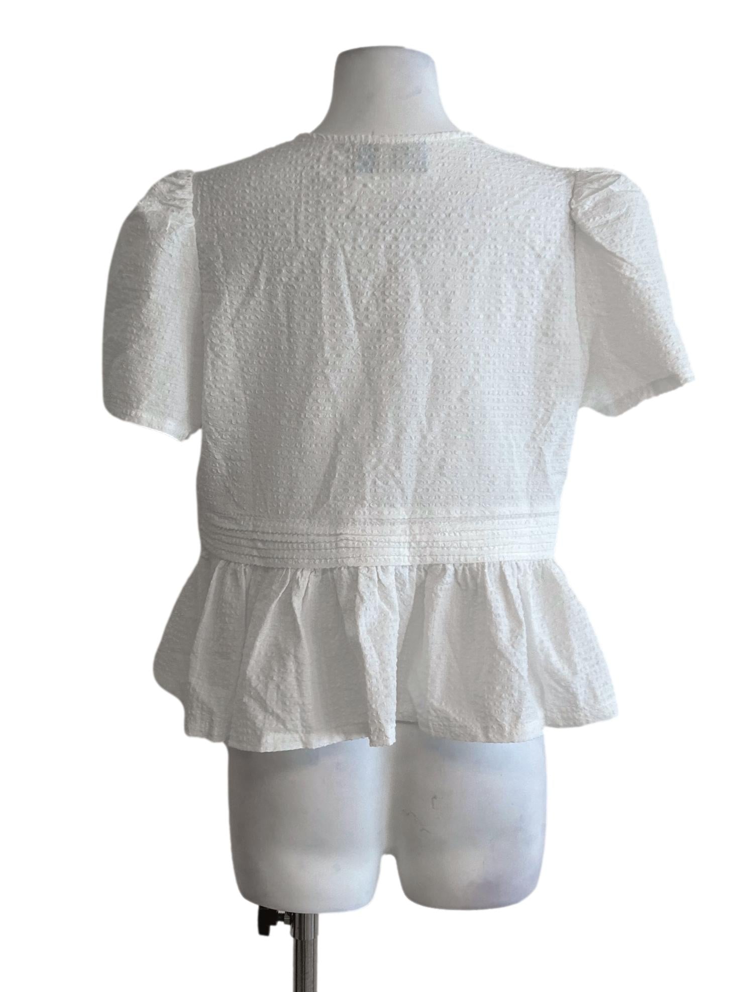 Daisy White Textured Blouse