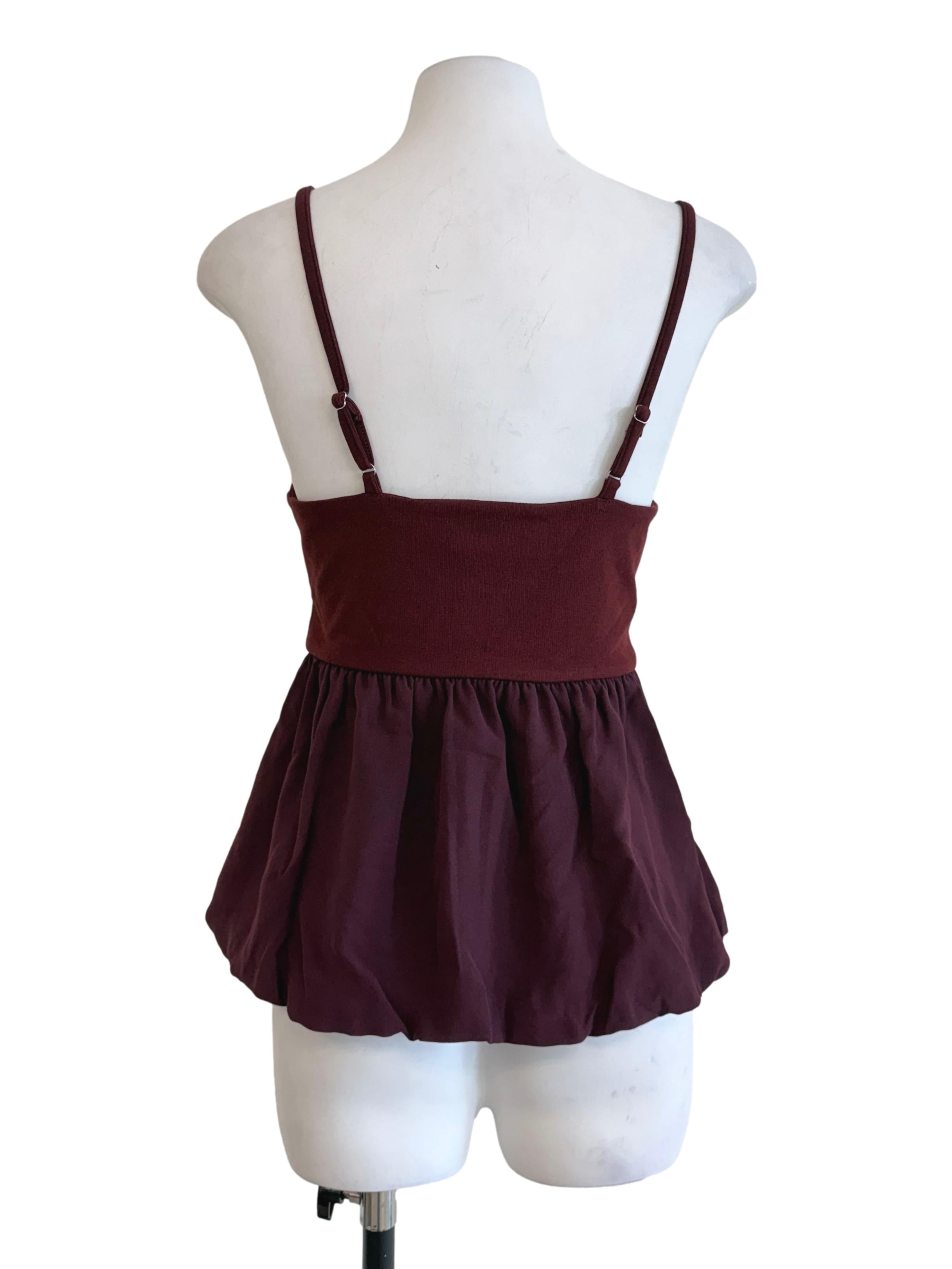 Two Tone Peplum Sleeveless Top