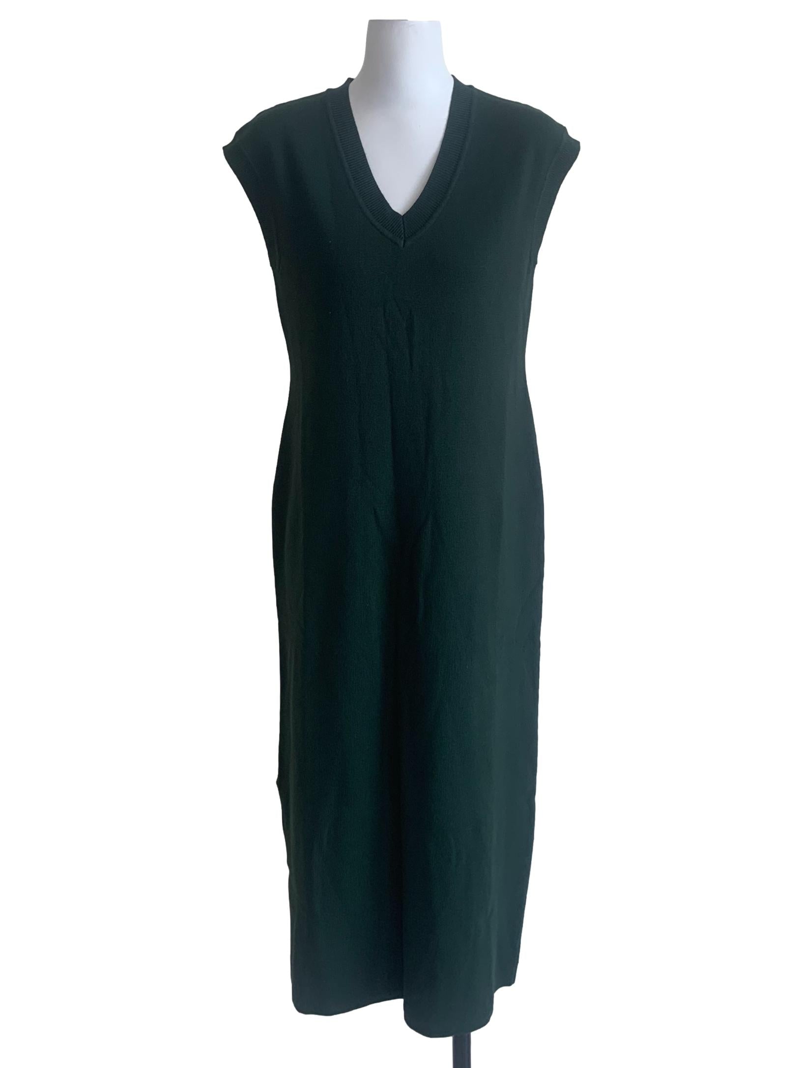 Pine Green V-Line Dress