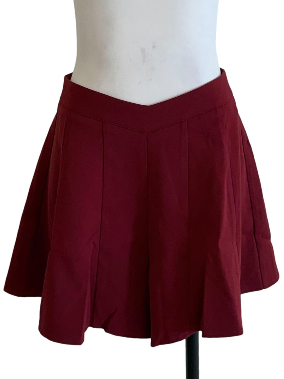 Lipstick Red Pleated Skirt