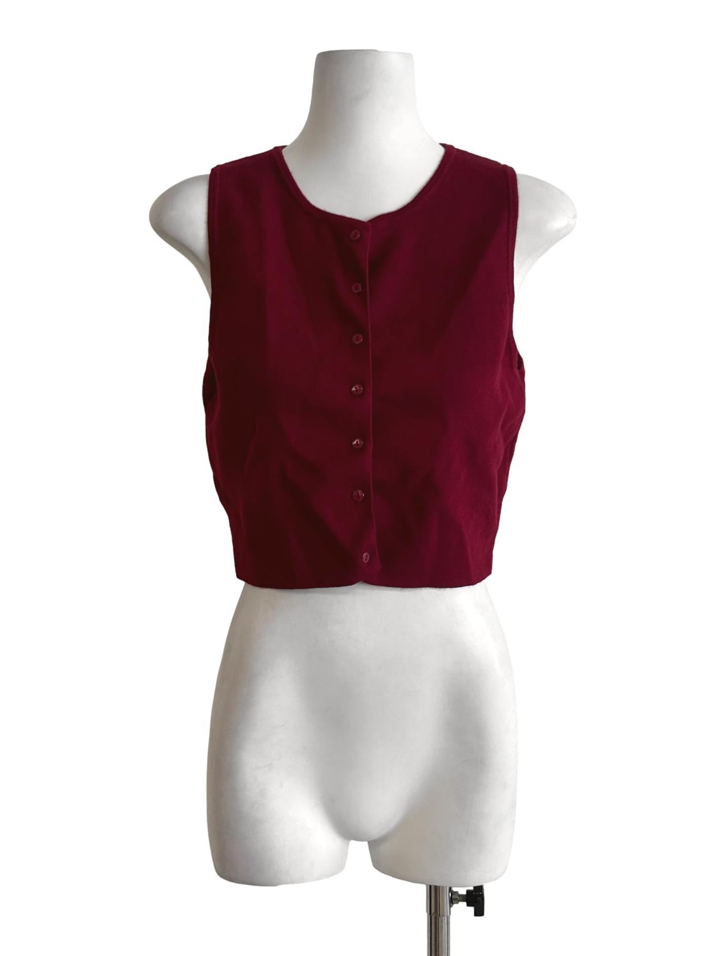 Ruby Red Rib Knit Top YHF