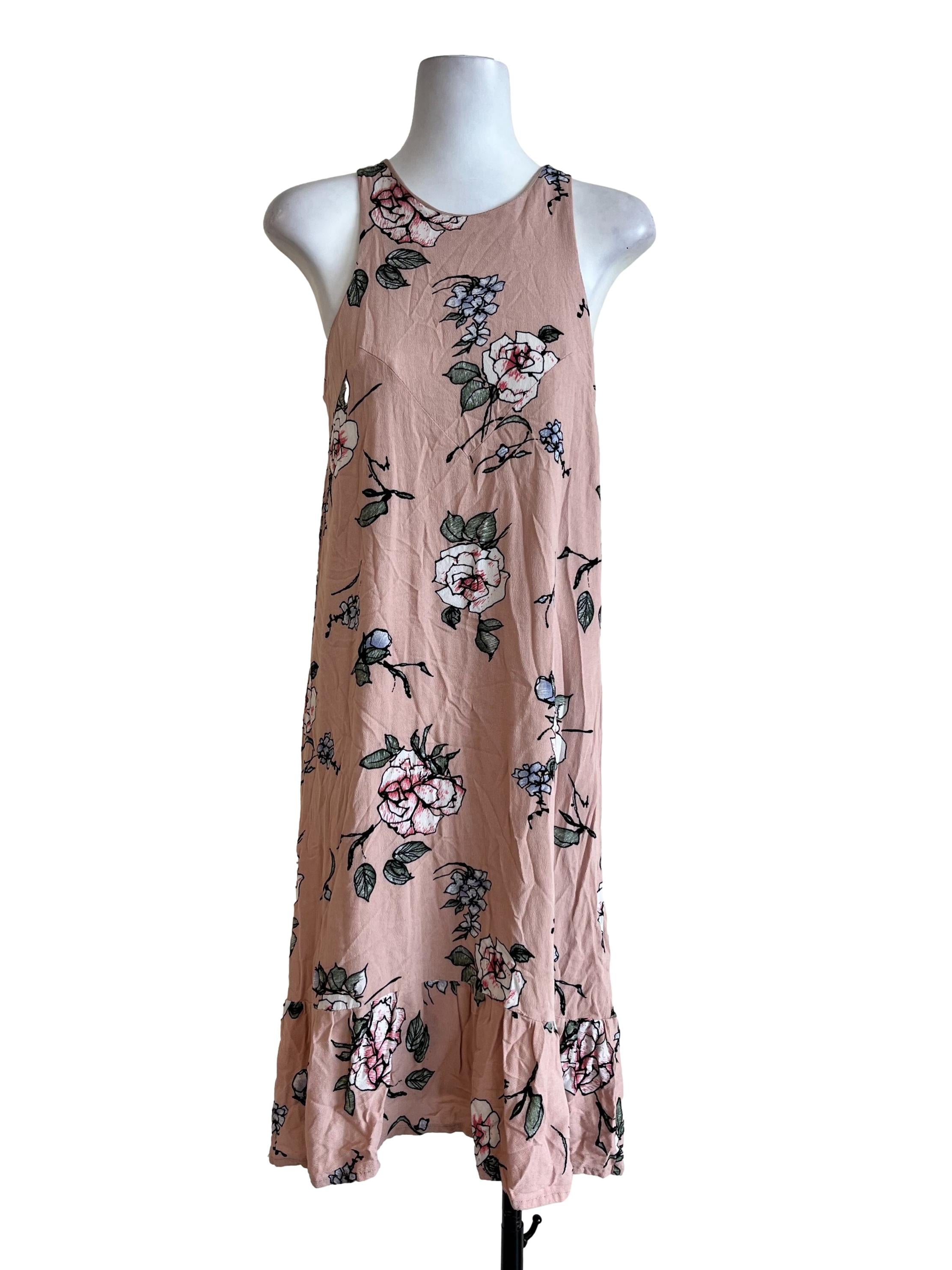 Pink Floral Printed Dress