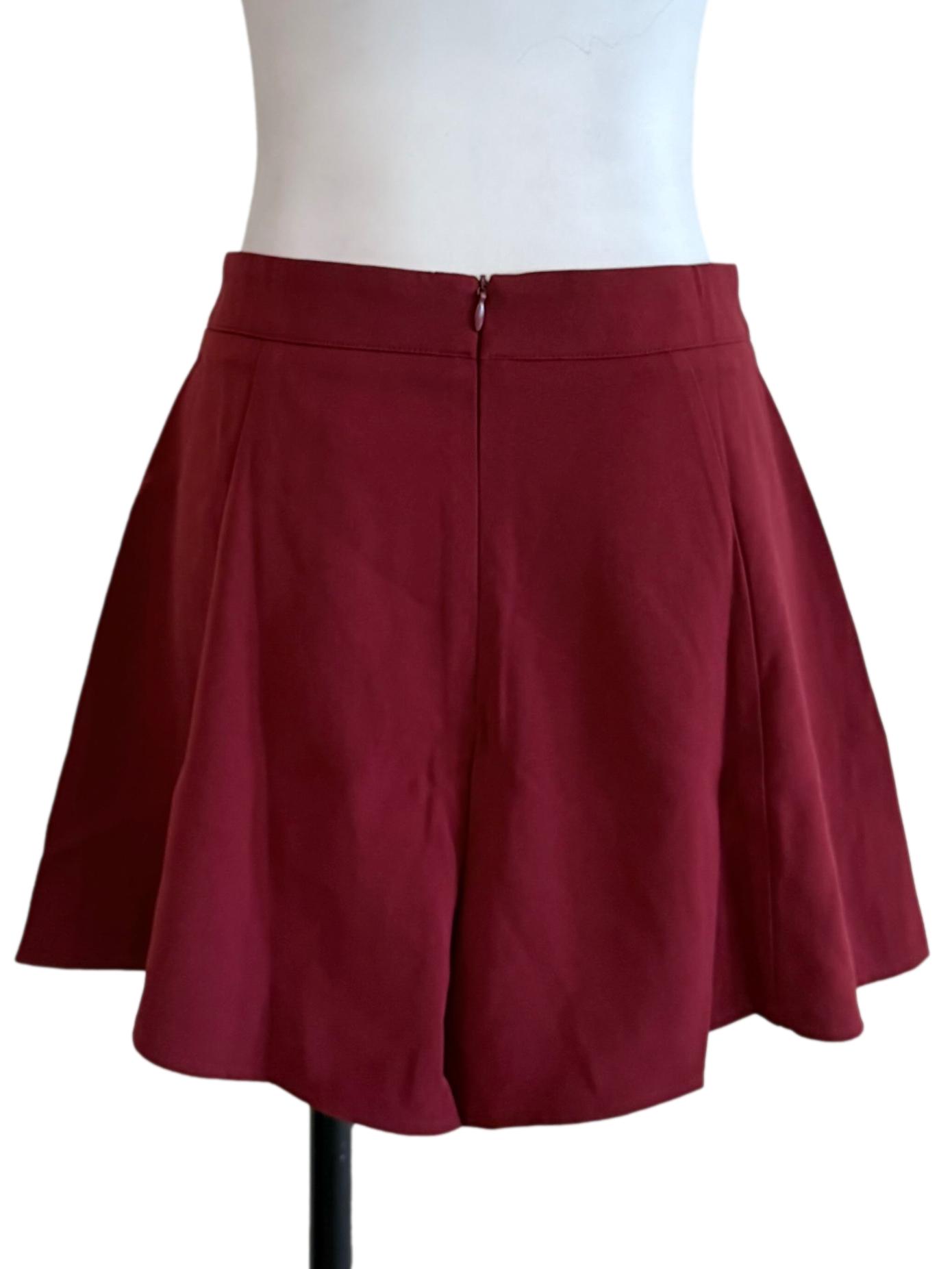 Lipstick Red Pleated Skirt
