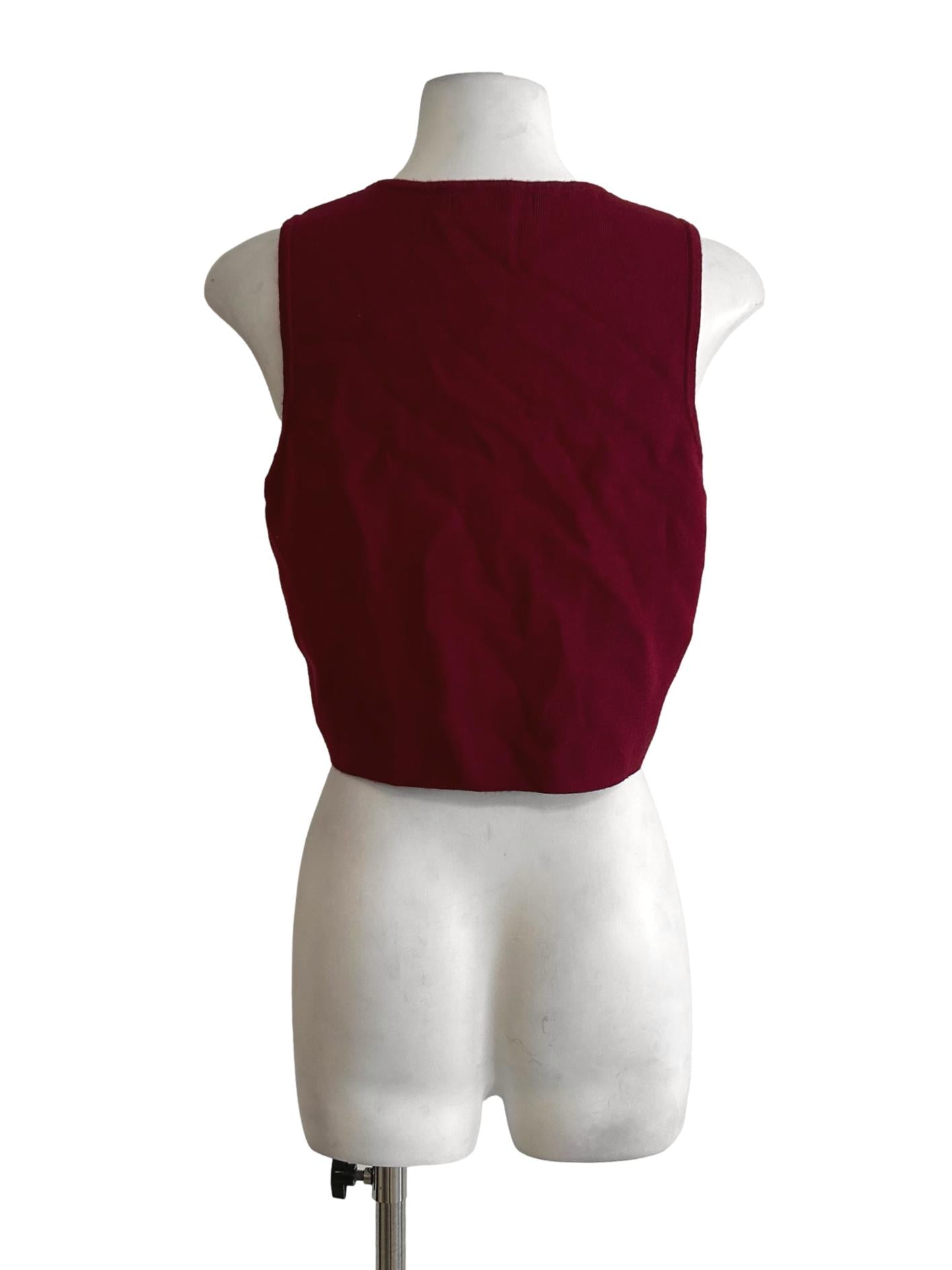 Ruby Red Rib Knit Top YHF