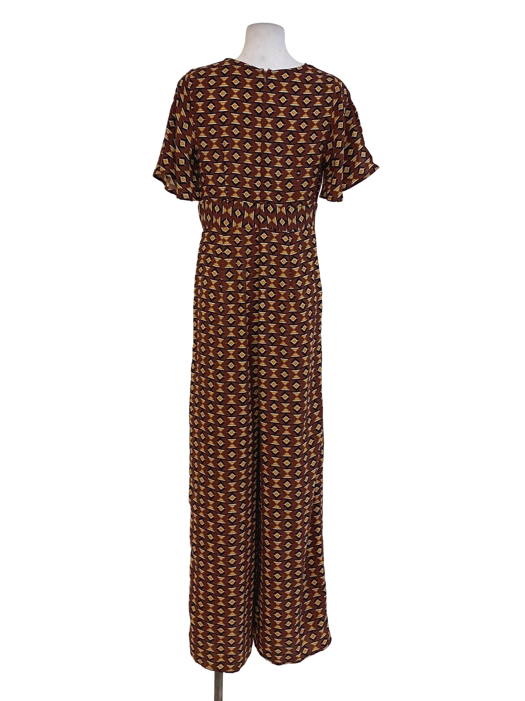 Forever 21 Brown Patterned Jumpsuits | REFASH