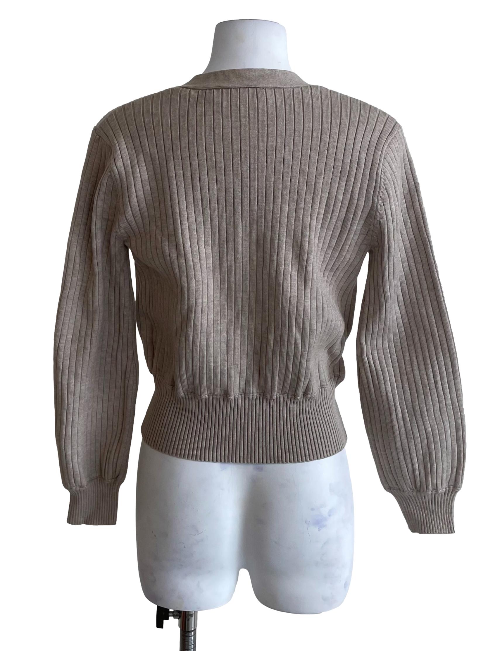 Light Hazel Ribbed Snatch Cardigan