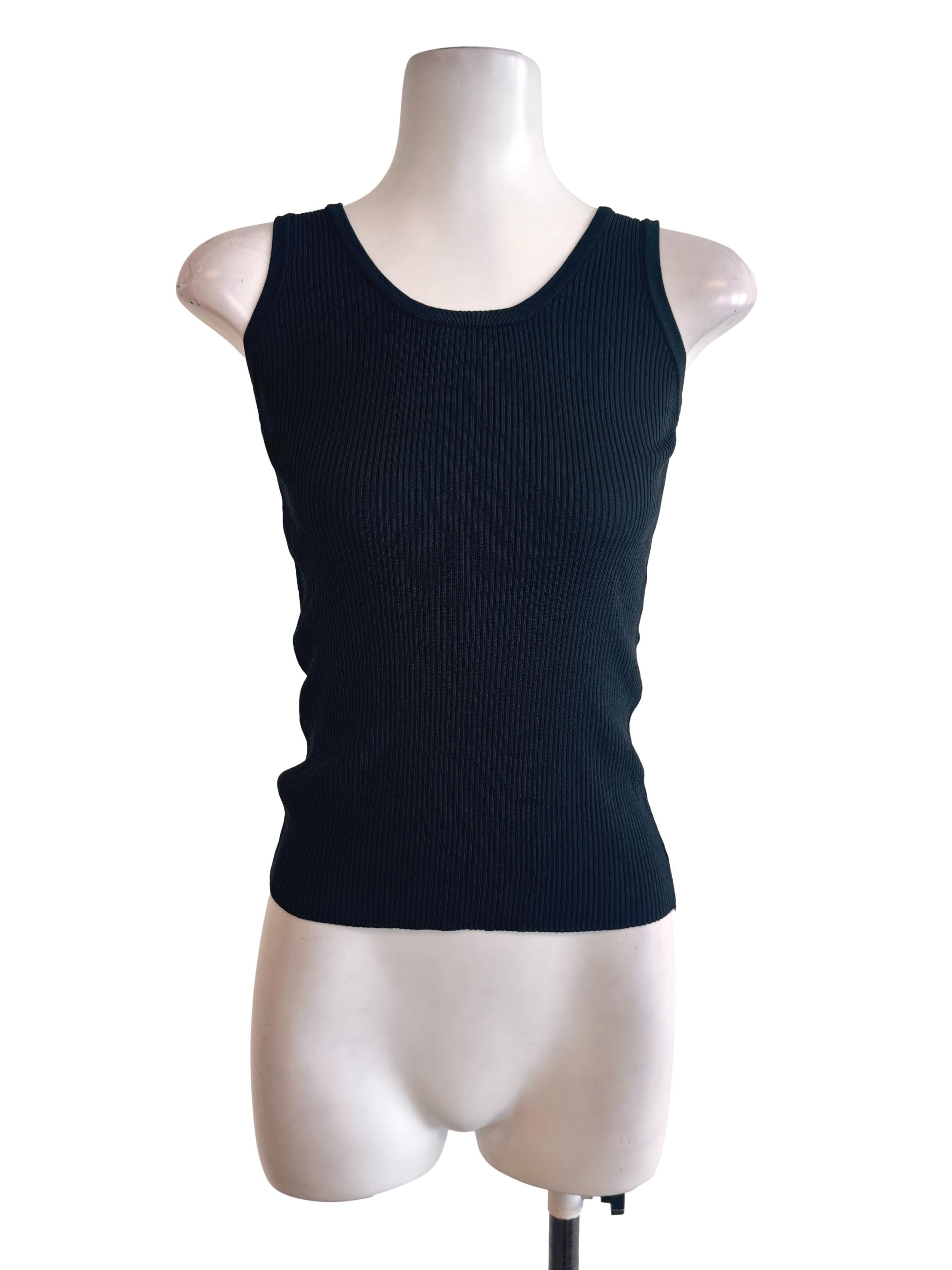 Black Knitted Tank Top